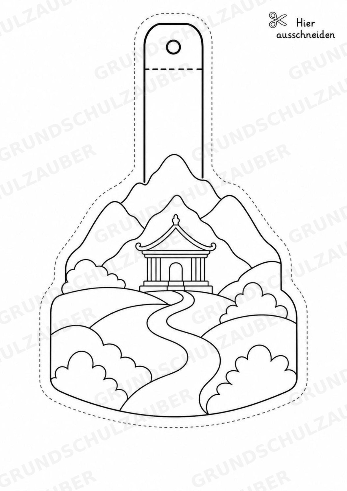 Buddhismus Girlande Fensterdeko Basteln Ausmalbild Ausschneiden 15 Vorlagen – Materialseite 15
