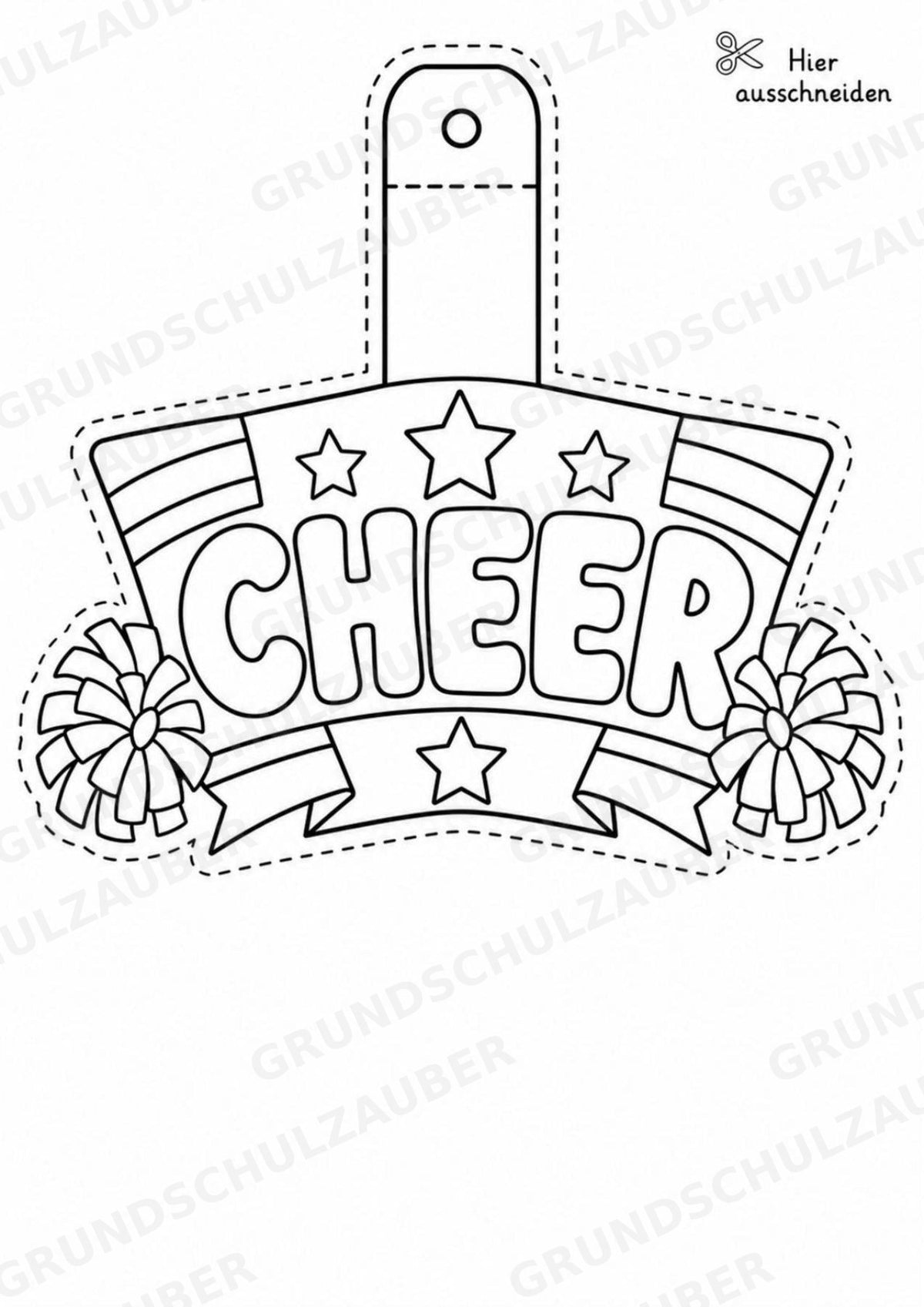 Cheerleading Girlande Fensterdeko Basteln Ausmalbild Ausschneiden 15 Vorlagen – Materialseite 9
