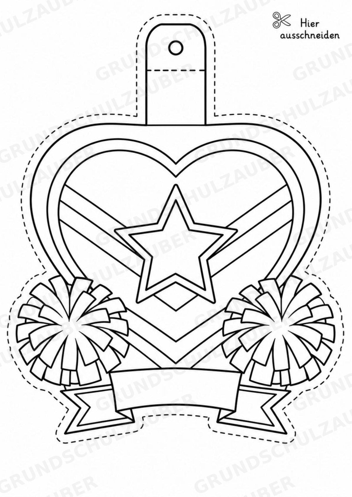 Cheerleading Girlande Fensterdeko Basteln Ausmalbild Ausschneiden 15 Vorlagen – Materialseite 16