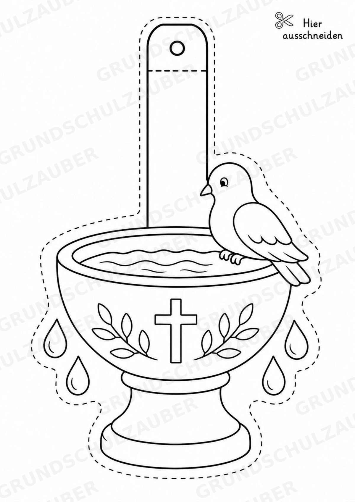 Christentum Girlande Fensterdeko Basteln Ausmalbild Ausschneiden 15 Vorlagen – Materialseite 10