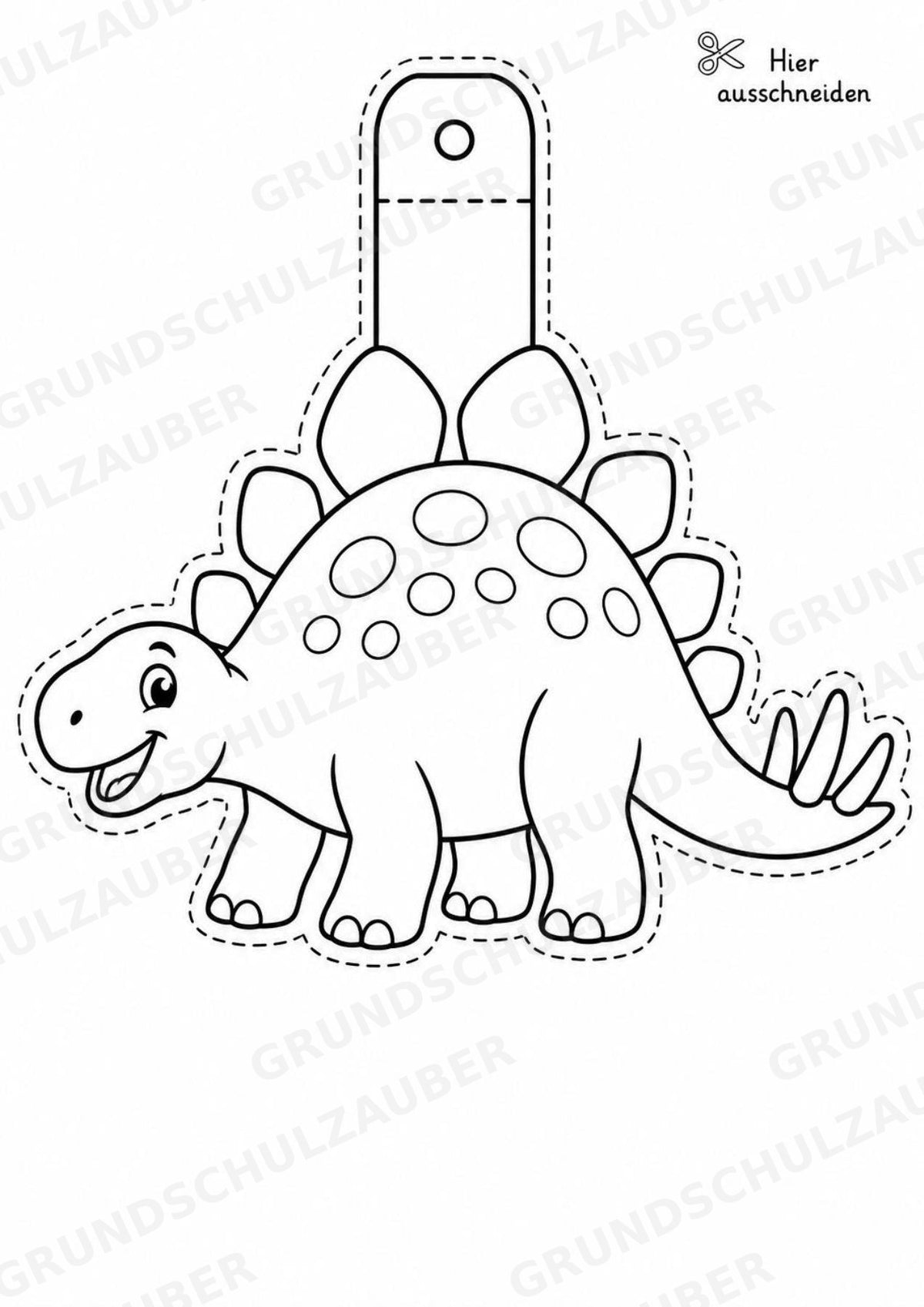 Dinosaurier Girlande Fensterdeko Basteln Ausmalbild Ausschneiden 15 Vorlagen – Materialseite 4
