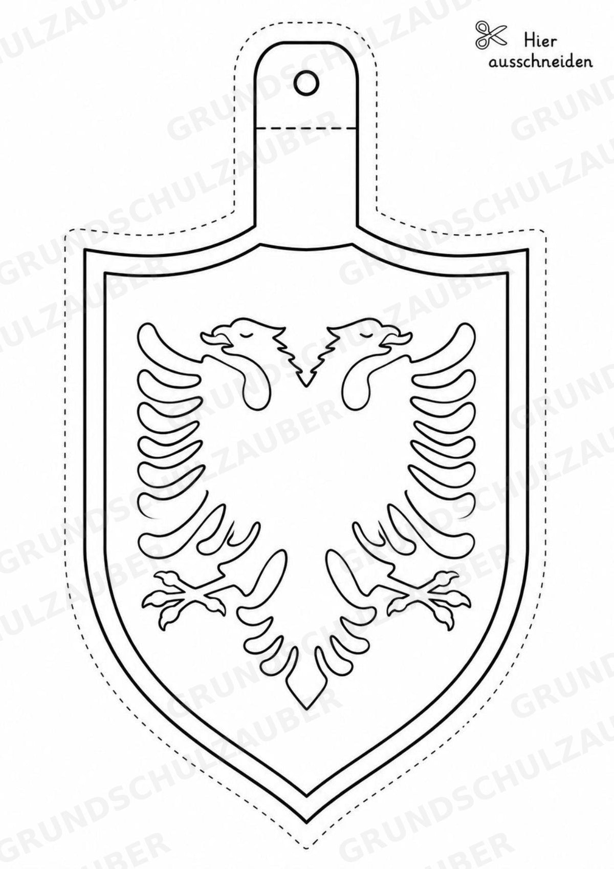 Albanien – Fensterdeko – Basteln – Ausmalbild – Ausschneiden – 15 Vorlagen – Materialseite 2