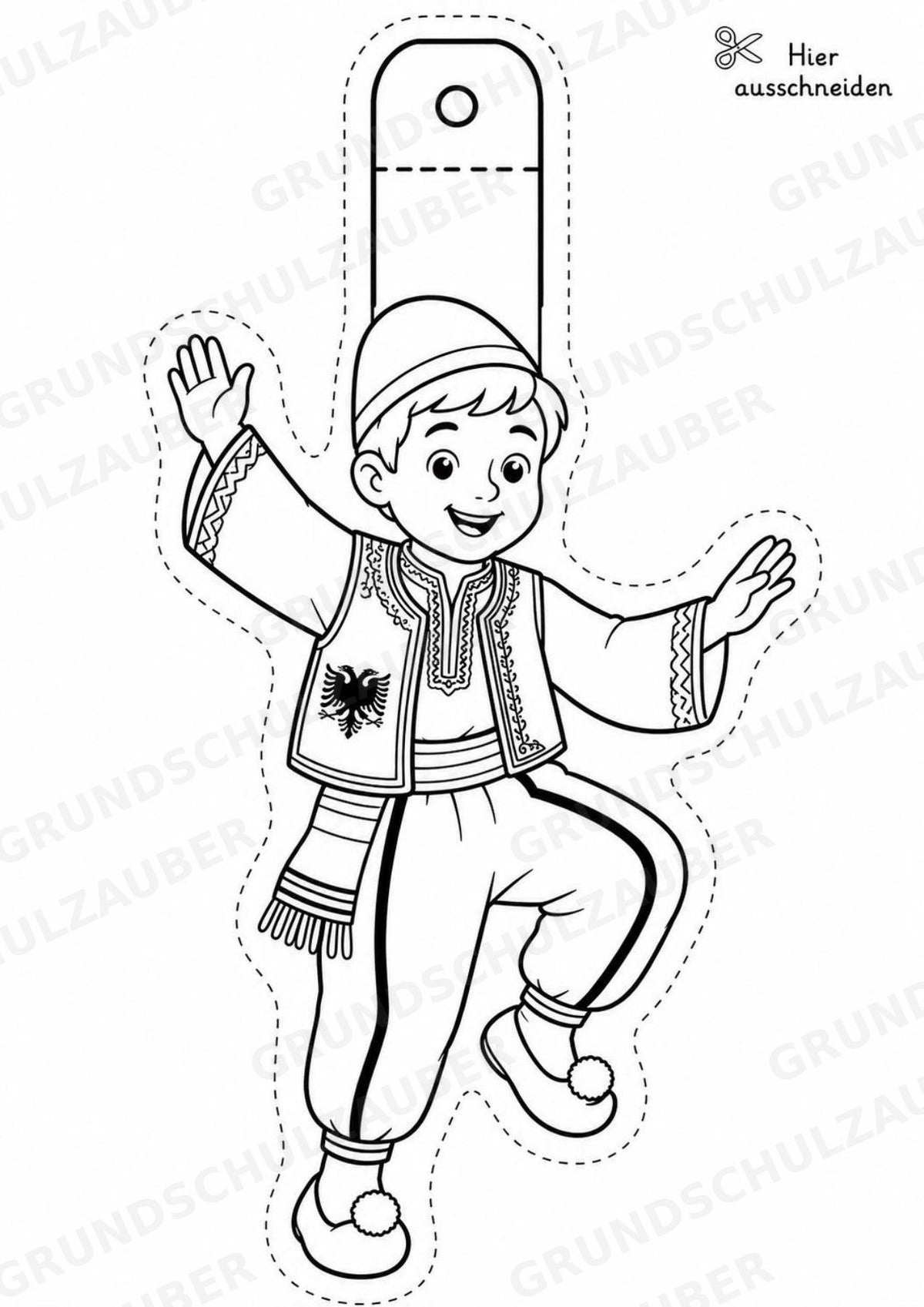 Albanien – Fensterdeko – Basteln – Ausmalbild – Ausschneiden – 15 Vorlagen – Materialseite 4