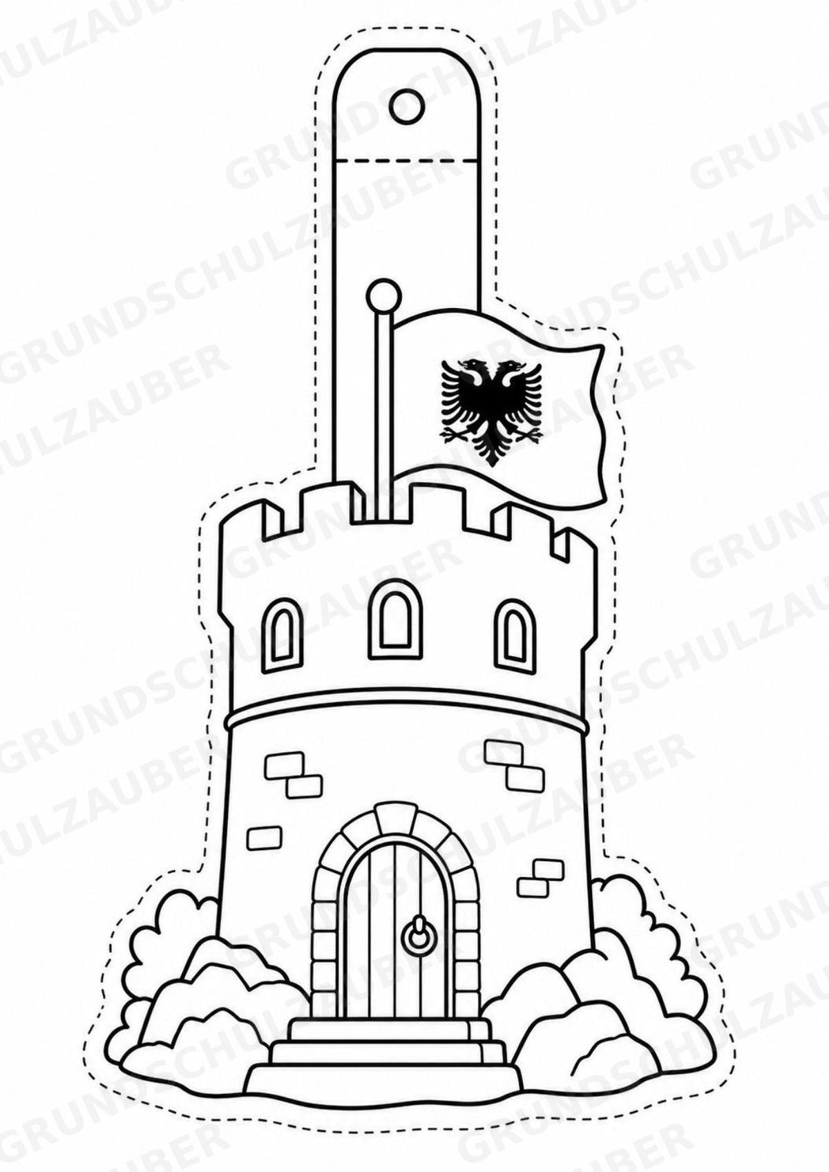 Albanien – Fensterdeko – Basteln – Ausmalbild – Ausschneiden – 15 Vorlagen – Materialseite 5