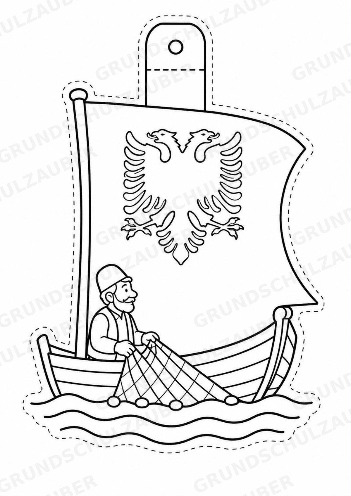 Albanien – Fensterdeko – Basteln – Ausmalbild – Ausschneiden – 15 Vorlagen – Materialseite 8