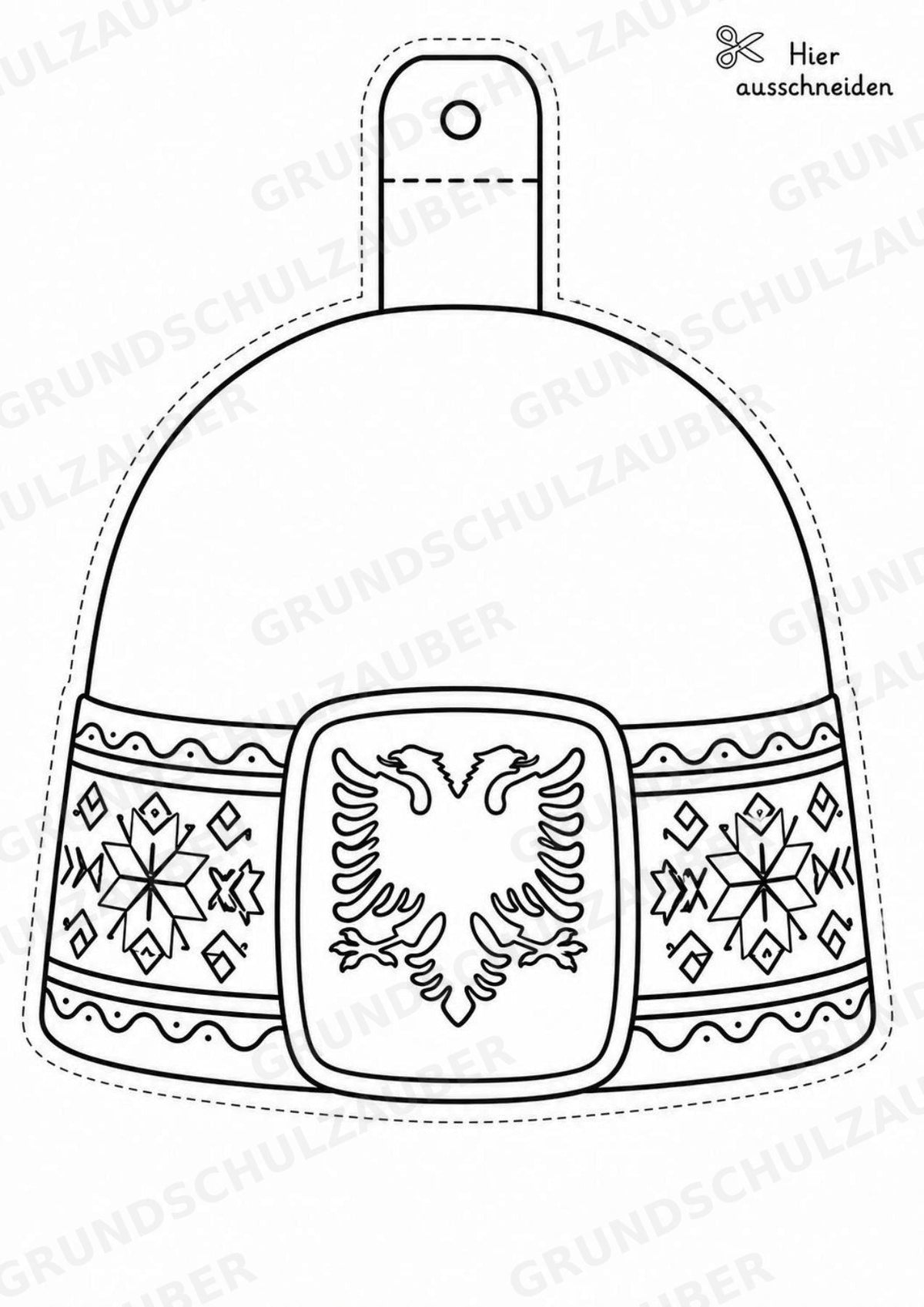 Albanien – Fensterdeko – Basteln – Ausmalbild – Ausschneiden – 15 Vorlagen – Materialseite 9