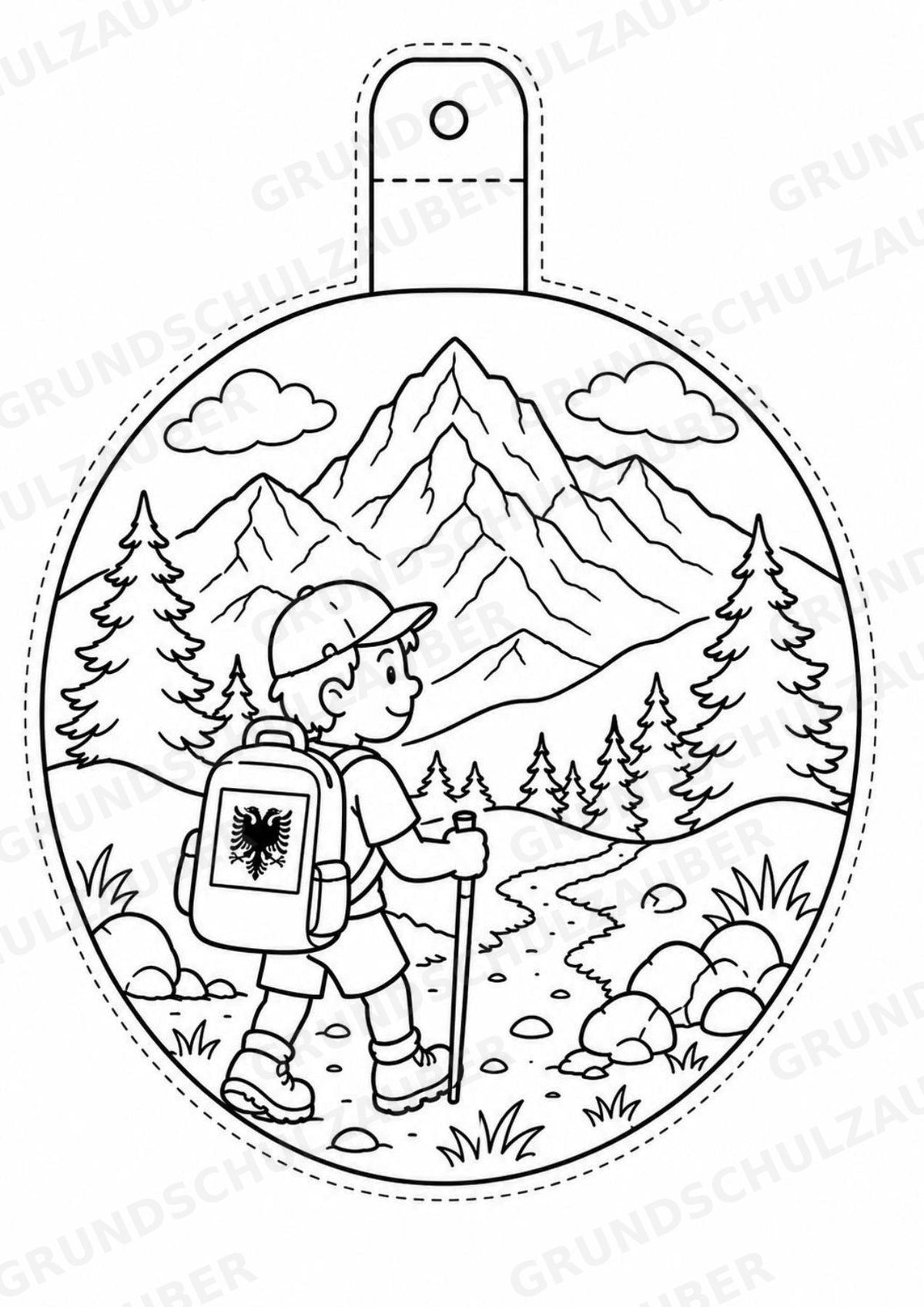 Albanien – Fensterdeko – Basteln – Ausmalbild – Ausschneiden – 15 Vorlagen – Materialseite 13