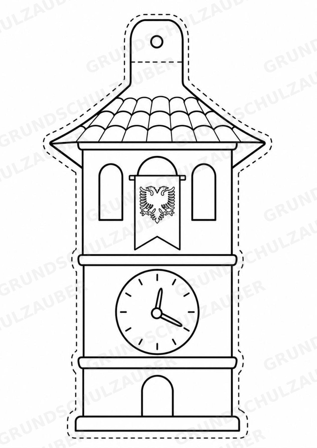 Albanien – Fensterdeko – Basteln – Ausmalbild – Ausschneiden – 15 Vorlagen – Materialseite 15