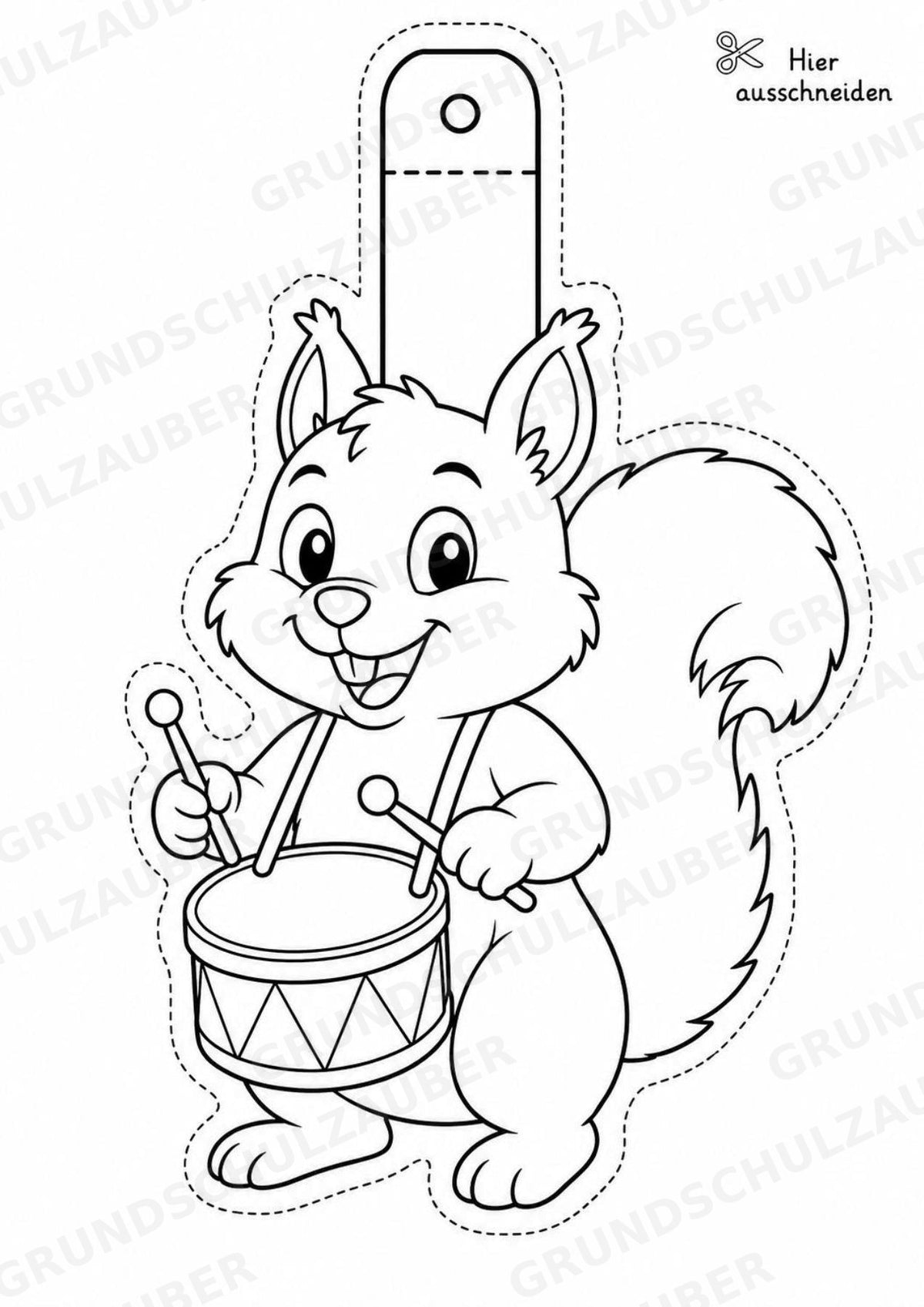 Eichhörnchen – Fensterdeko – Basteln – Ausmalbild – Ausschneiden – 15 Vorlagen – Materialseite 7