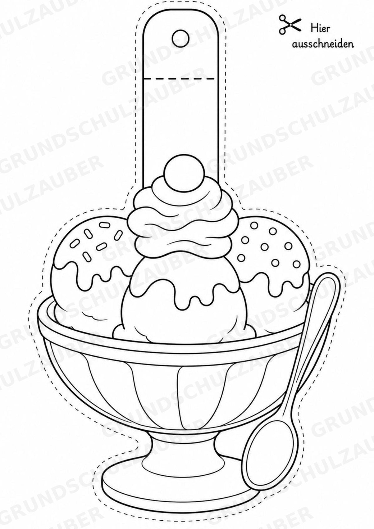 Eis im Sommer – Fensterdeko – Basteln – Ausmalbild – Ausschneiden – 15 Vorlagen – Materialseite 4