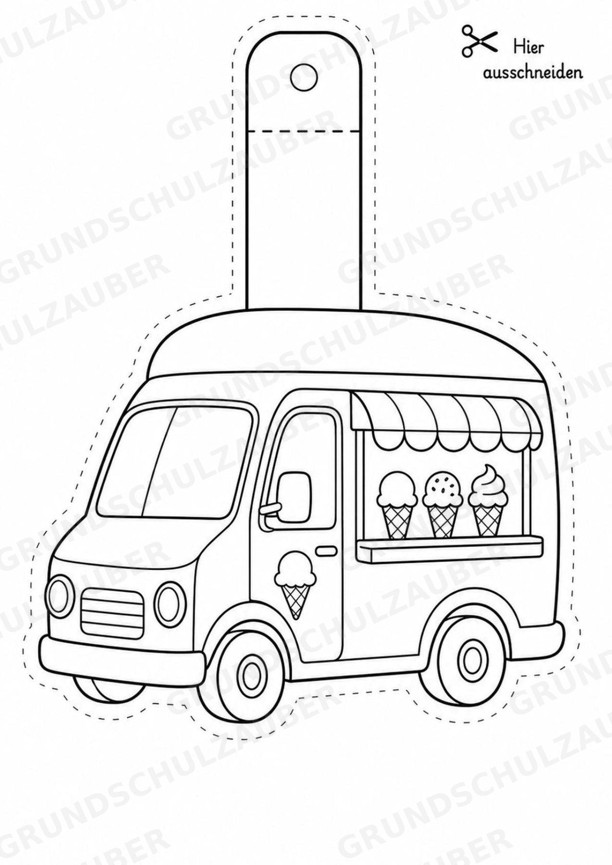 Eis im Sommer – Fensterdeko – Basteln – Ausmalbild – Ausschneiden – 15 Vorlagen – Materialseite 16