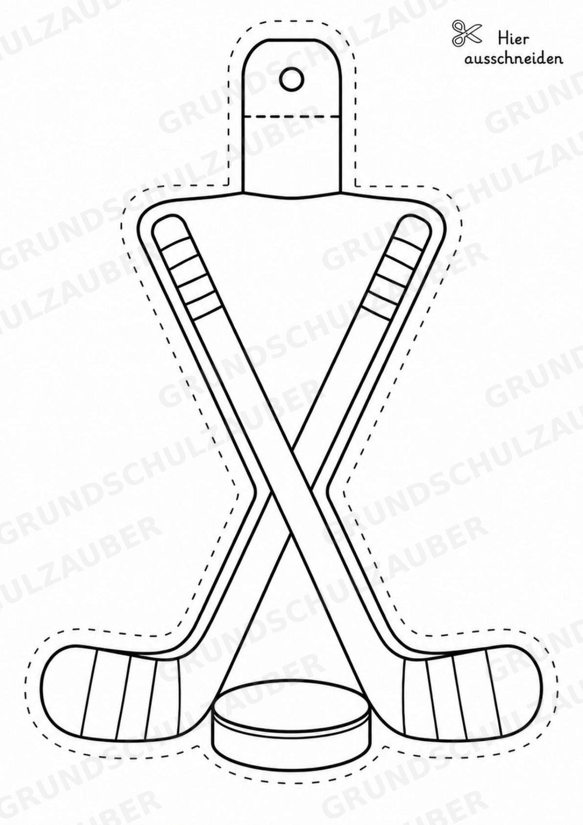 Eishockey – Fensterdeko – Basteln – Ausmalbild – Ausschneiden – 15 Vorlagen – Materialseite 6