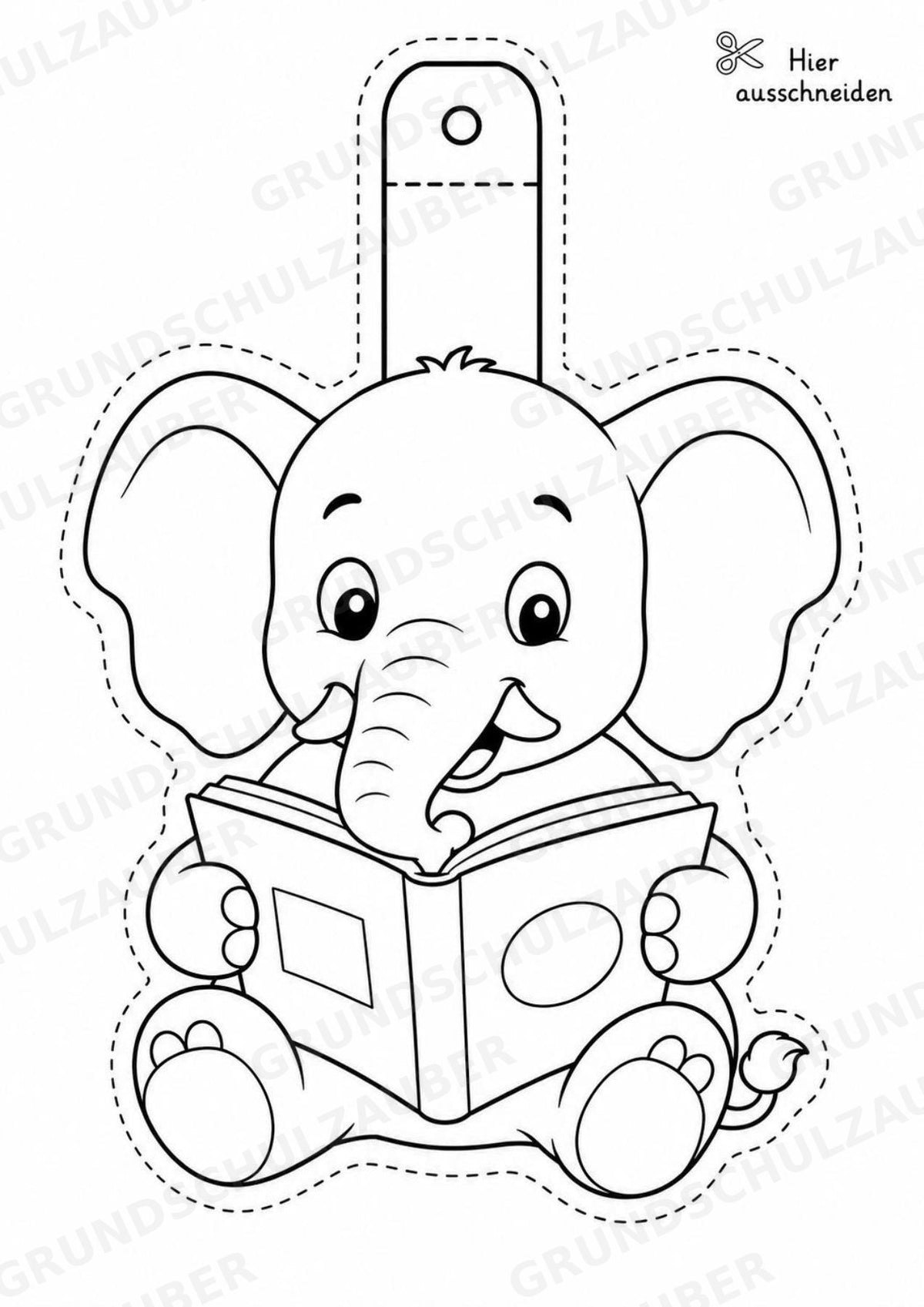 Elefant – Fensterdeko – Basteln – Ausmalbild – Ausschneiden – 15 Vorlagen – Materialseite 4