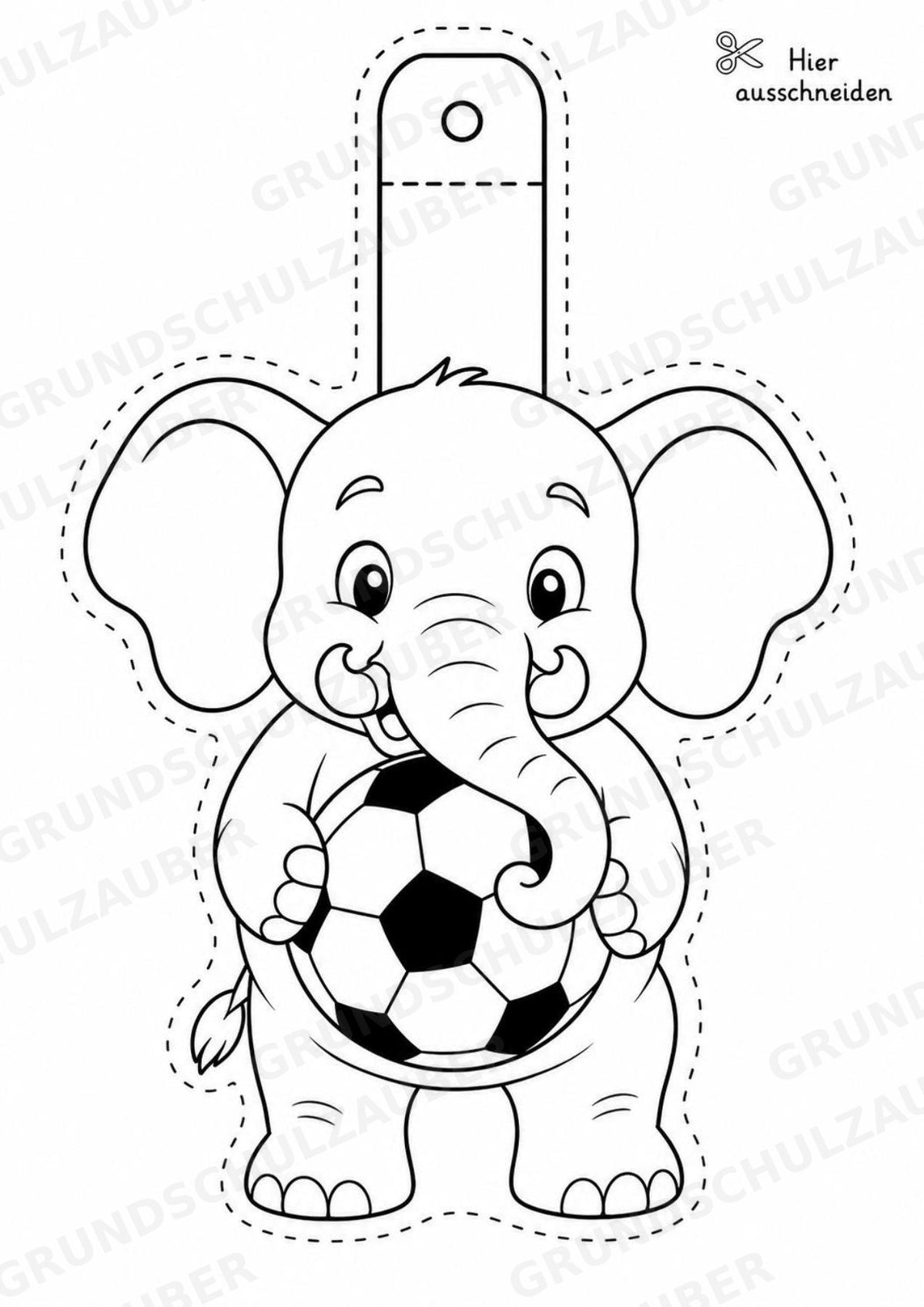 Elefant – Fensterdeko – Basteln – Ausmalbild – Ausschneiden – 15 Vorlagen – Materialseite 9