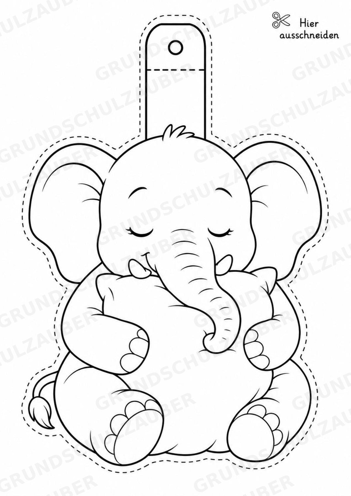 Elefant – Fensterdeko – Basteln – Ausmalbild – Ausschneiden – 15 Vorlagen – Materialseite 10
