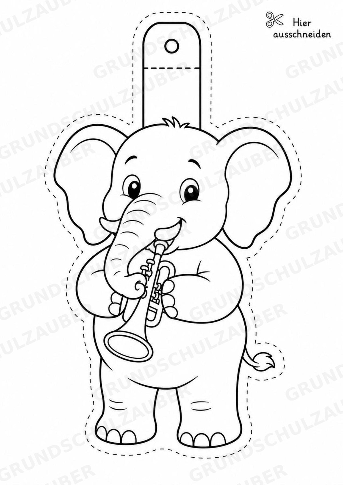 Elefant – Fensterdeko – Basteln – Ausmalbild – Ausschneiden – 15 Vorlagen – Materialseite 16