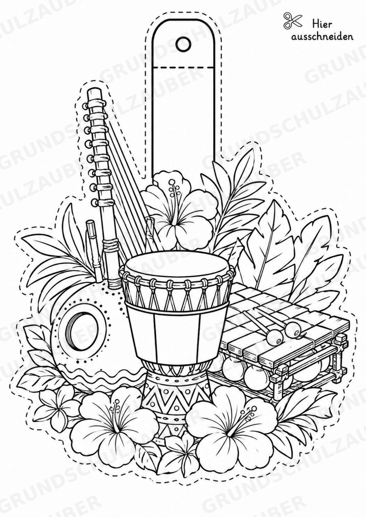 Elfenbeinküste – Fensterdeko – Basteln – Ausmalbild – Ausschneiden – 15 Vorlagen – Materialseite 10