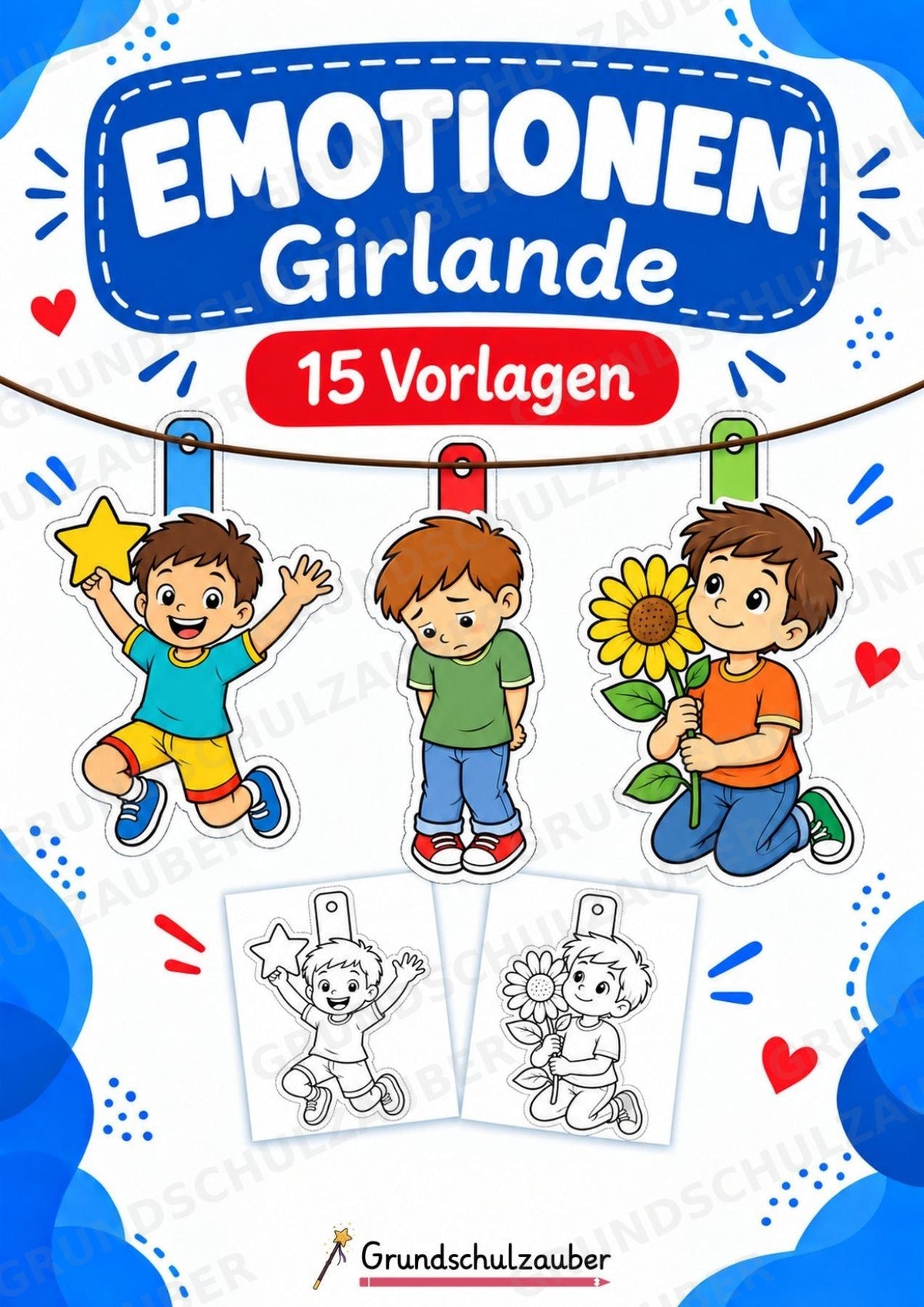 Emotionen – Fensterdeko – Basteln – Ausmalbild – Ausschneiden – 15 Vorlagen – Cover