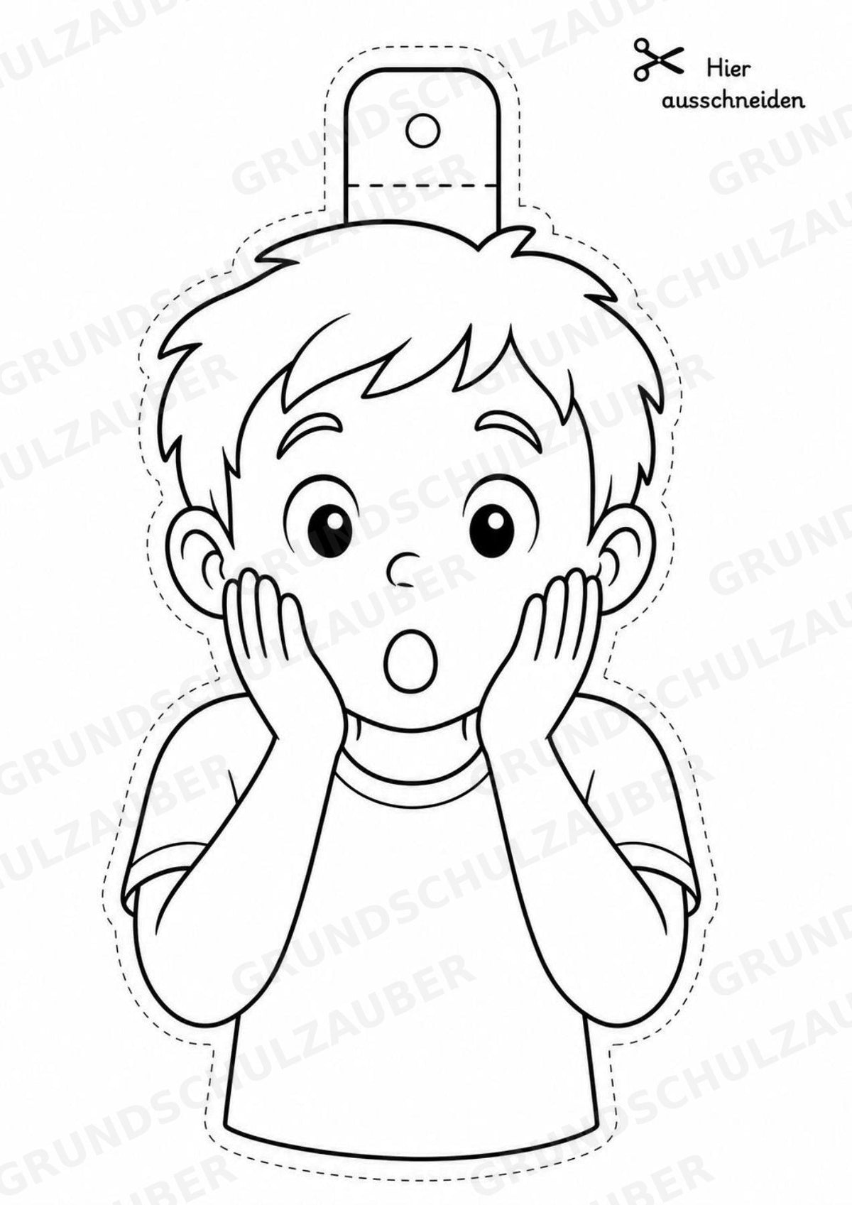 Emotionen – Fensterdeko – Basteln – Ausmalbild – Ausschneiden – 15 Vorlagen – Materialseite 6