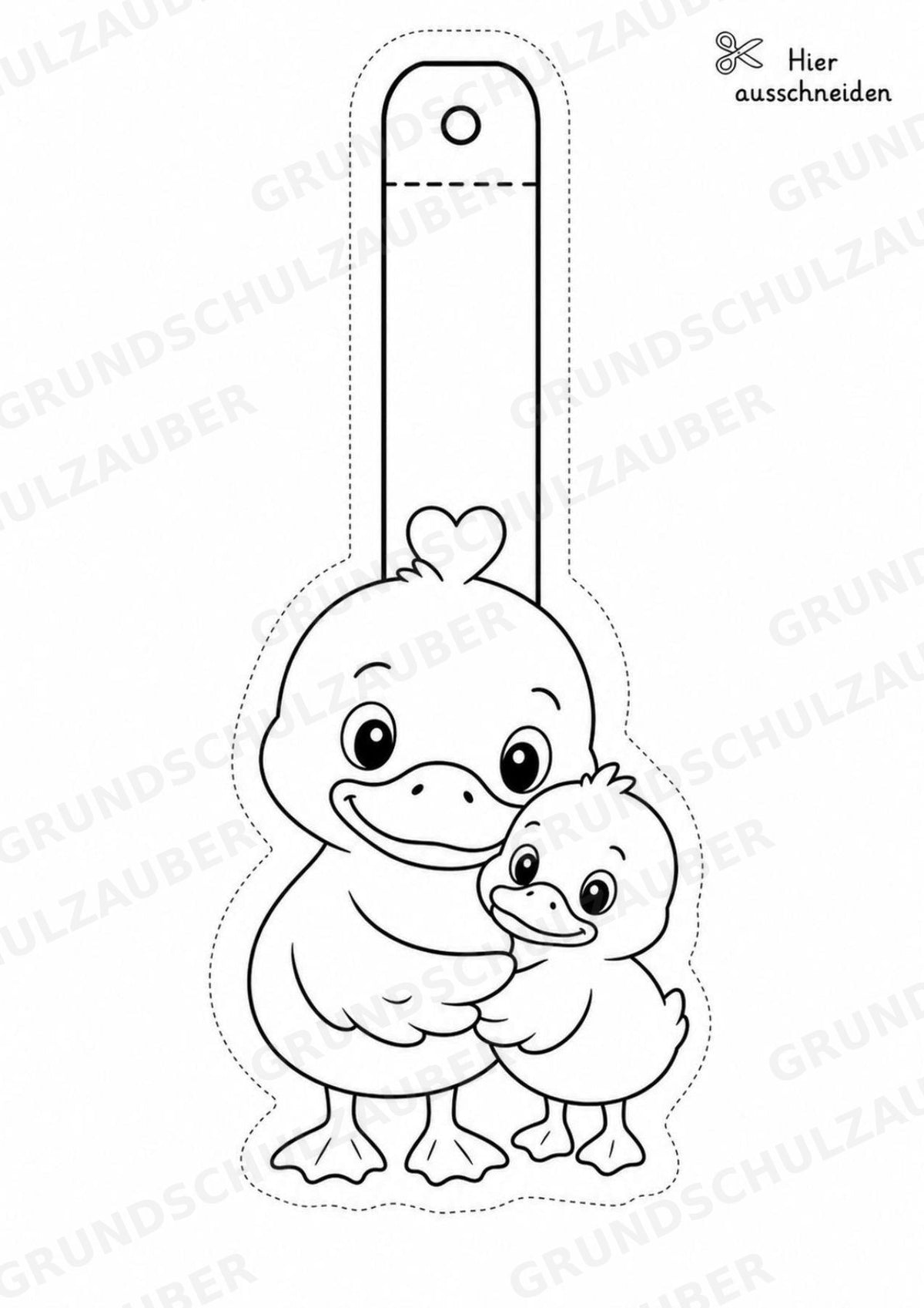 Ente – Fensterdeko – Basteln – Ausmalbild – Ausschneiden – 15 Vorlagen – Materialseite 5