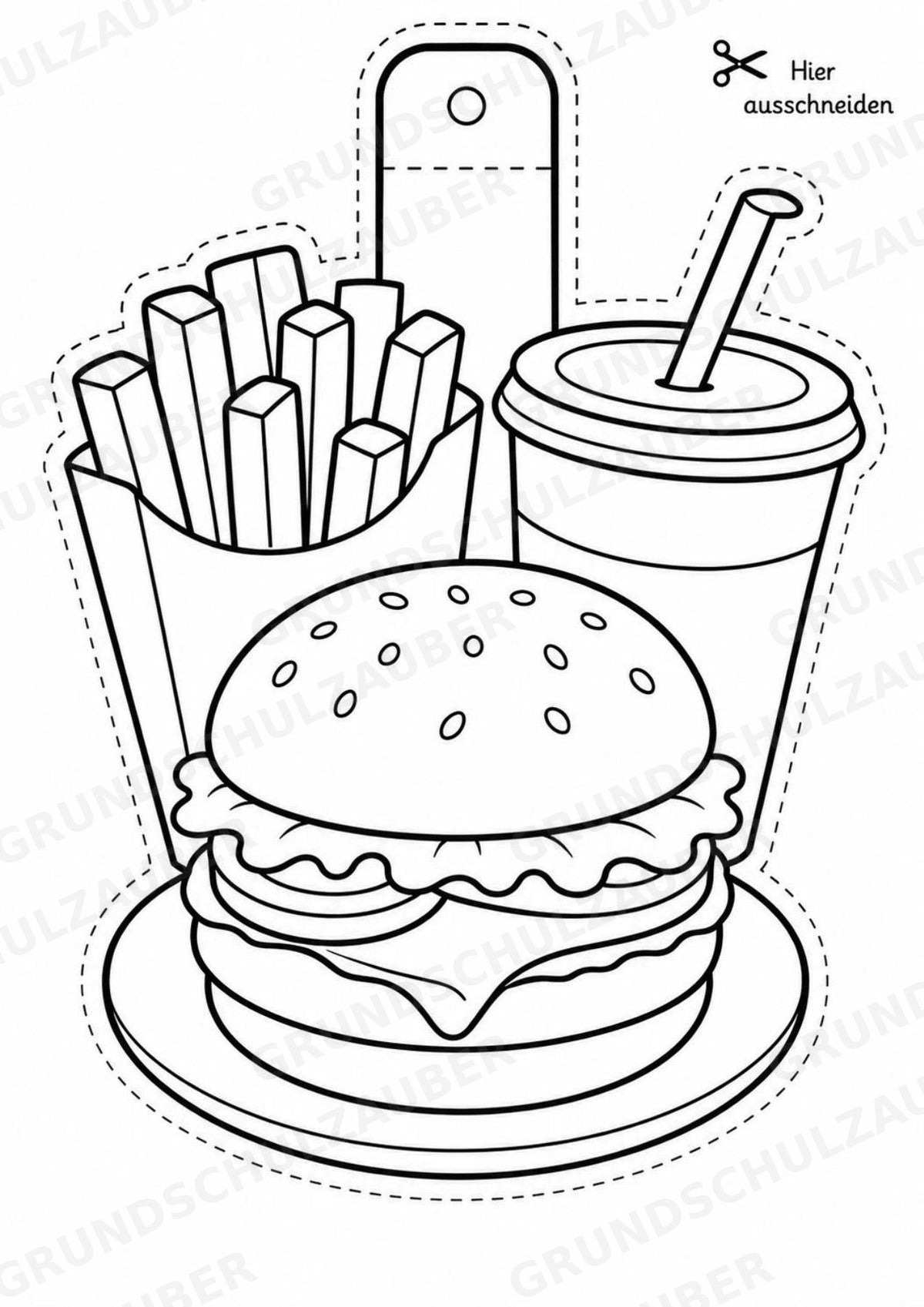 Essen und Trinken – Fensterdeko – Basteln – Ausmalbild – Ausschneiden – 15 Vorlagen – Materialseite 6