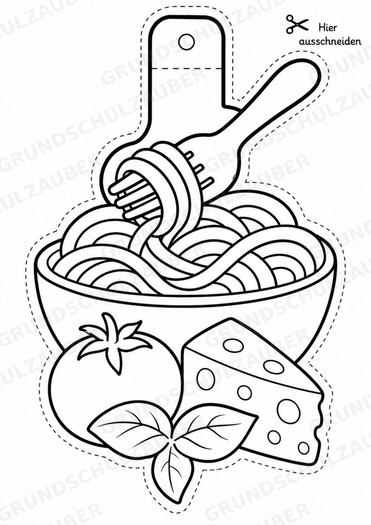 Essen und Trinken – Fensterdeko – Basteln – Ausmalbild – Ausschneiden – 15 Vorlagen – Materialseite 8