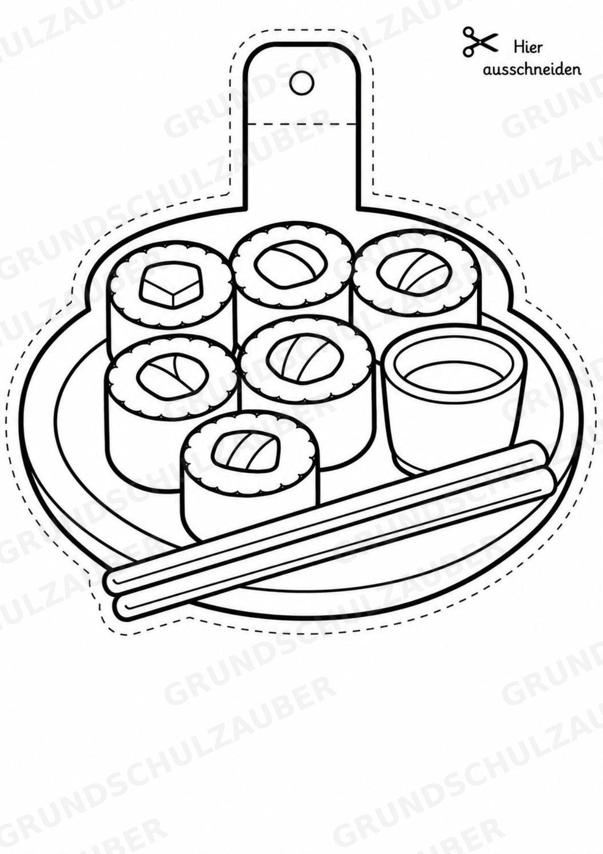 Essen und Trinken – Fensterdeko – Basteln – Ausmalbild – Ausschneiden – 15 Vorlagen – Materialseite 11