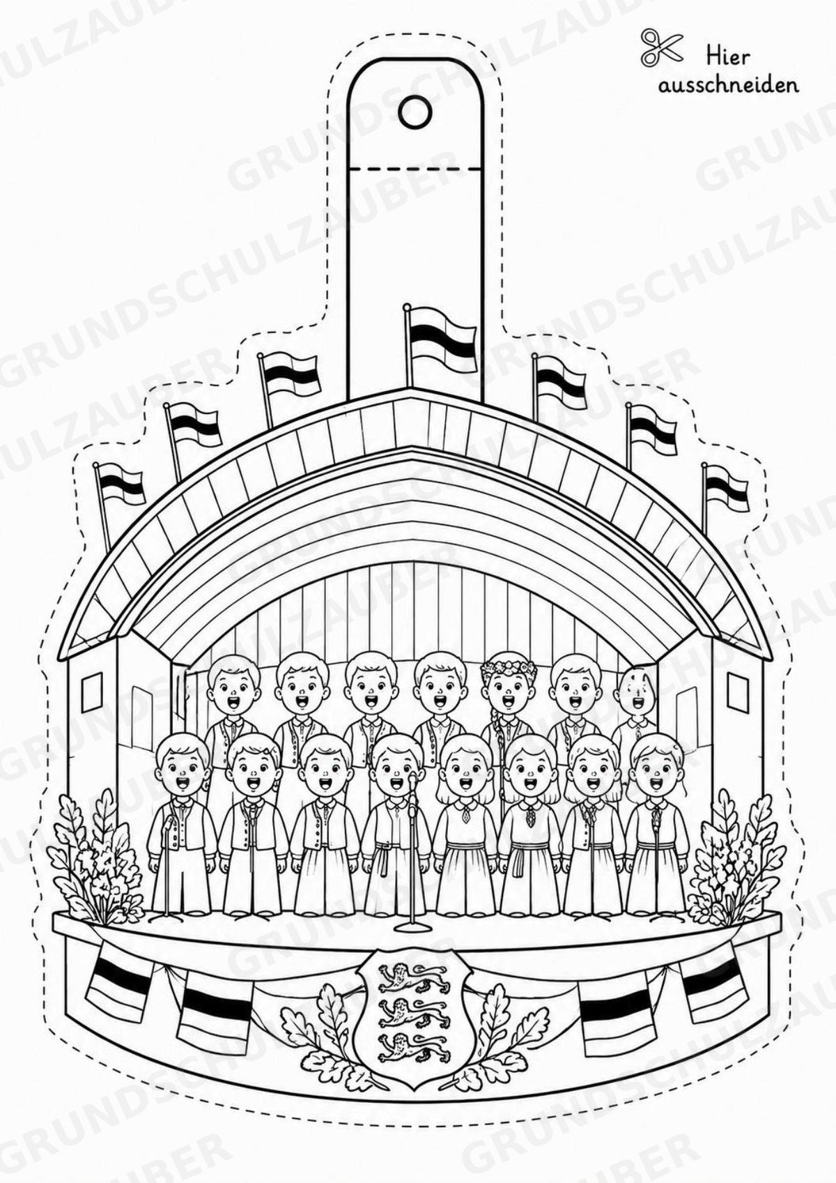 Estland – Fensterdeko – Basteln – Ausmalbild – Ausschneiden – 15 Vorlagen – Materialseite 5
