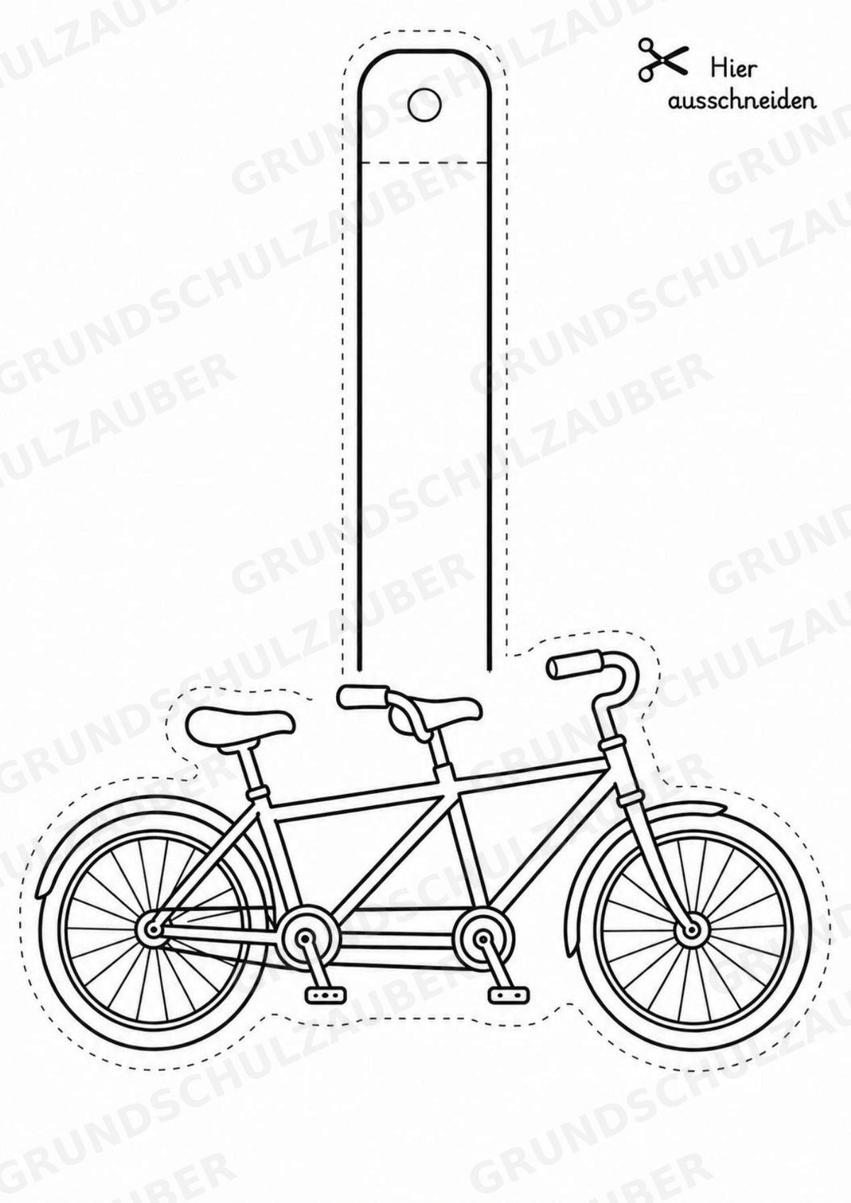 Fahrräder – Fensterdeko – Basteln – Ausmalbild – Ausschneiden – 15 Vorlagen – Materialseite 7