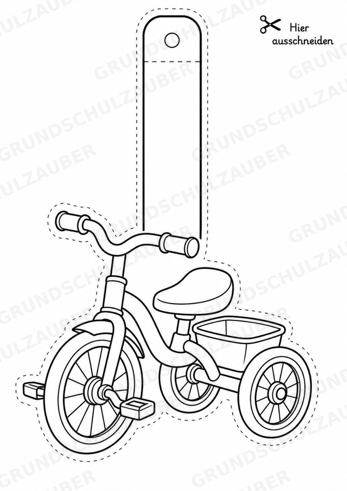 Fahrräder – Fensterdeko – Basteln – Ausmalbild – Ausschneiden – 15 Vorlagen – Materialseite 13