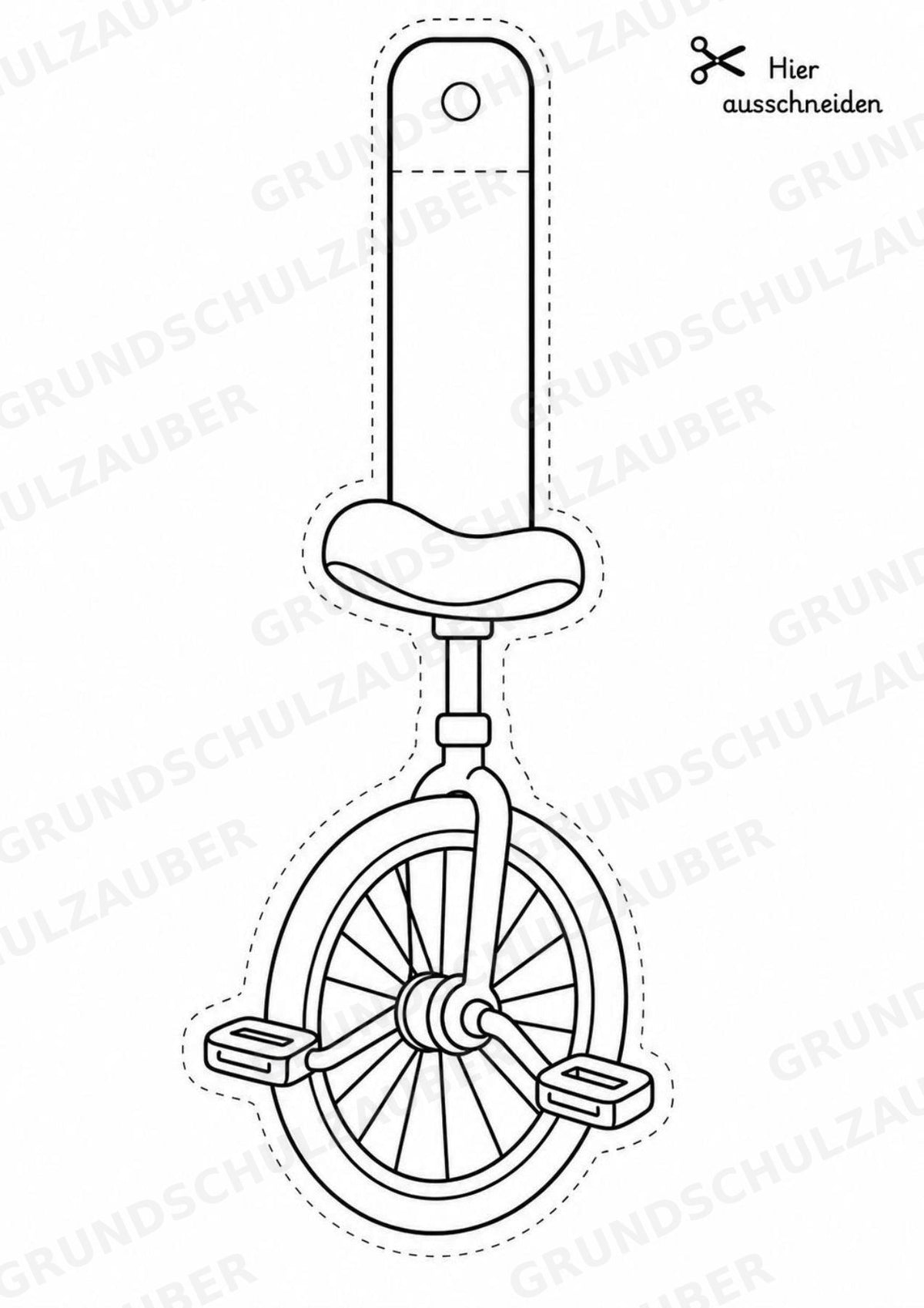 Fahrräder – Fensterdeko – Basteln – Ausmalbild – Ausschneiden – 15 Vorlagen – Materialseite 15