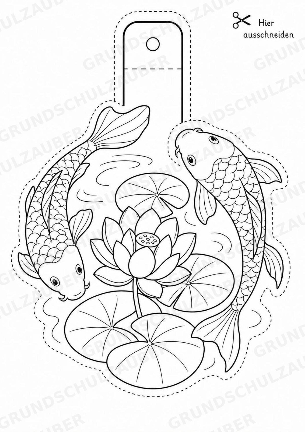 Fische – Fensterdeko – Basteln – Ausmalbild – Ausschneiden – 15 Vorlagen – Materialseite 6