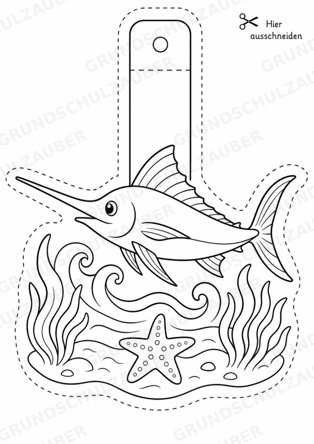 Fische – Fensterdeko – Basteln – Ausmalbild – Ausschneiden – 15 Vorlagen – Materialseite 13