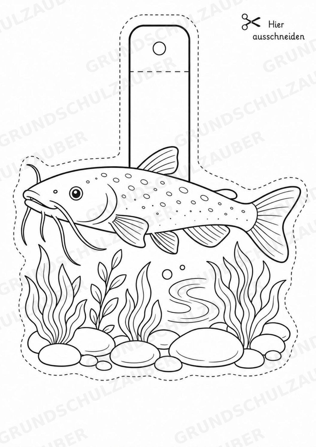 Fische – Fensterdeko – Basteln – Ausmalbild – Ausschneiden – 15 Vorlagen – Materialseite 14