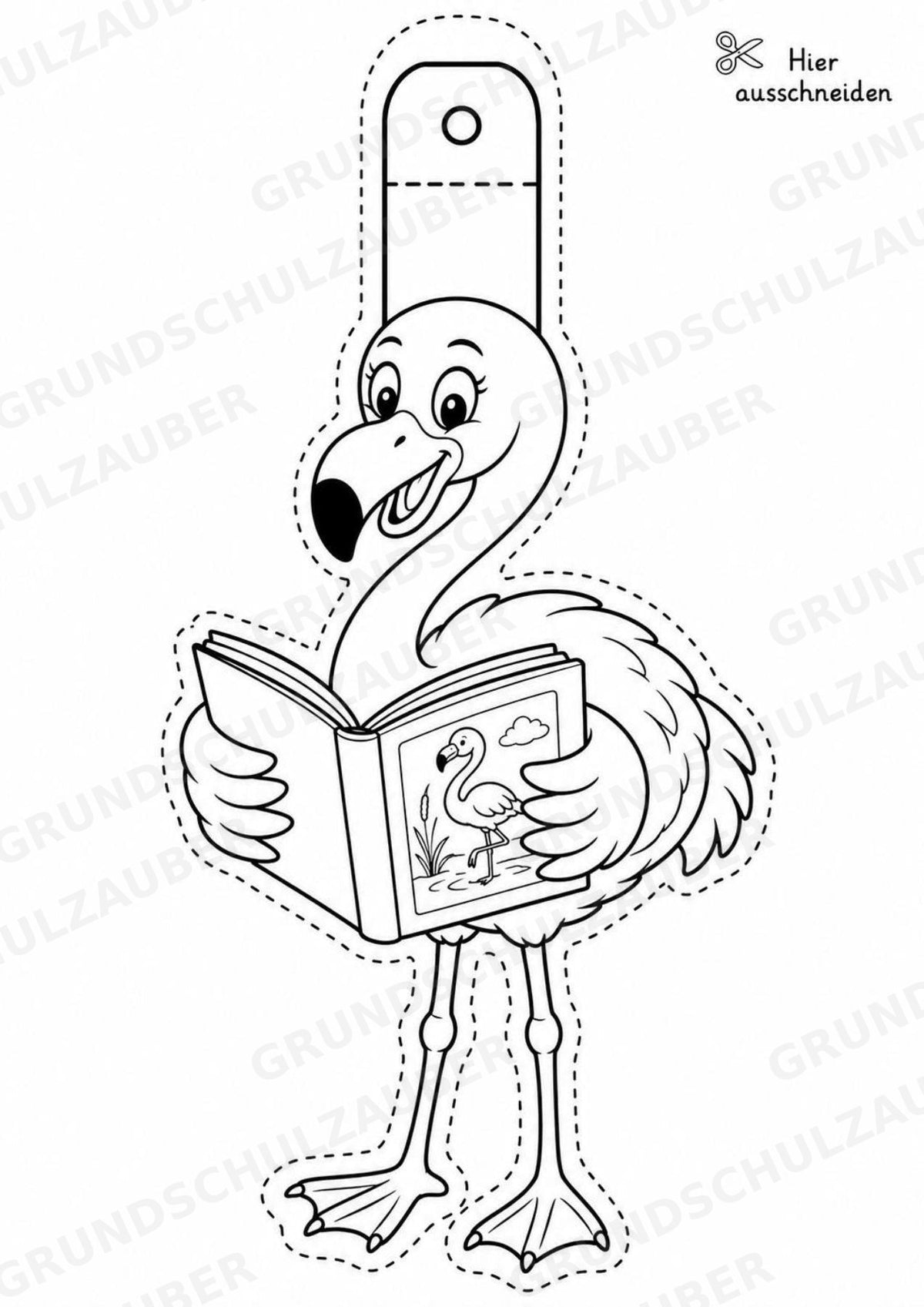 Flamingo – Fensterdeko – Basteln – Ausmalbild – Ausschneiden – 15 Vorlagen – Materialseite 3