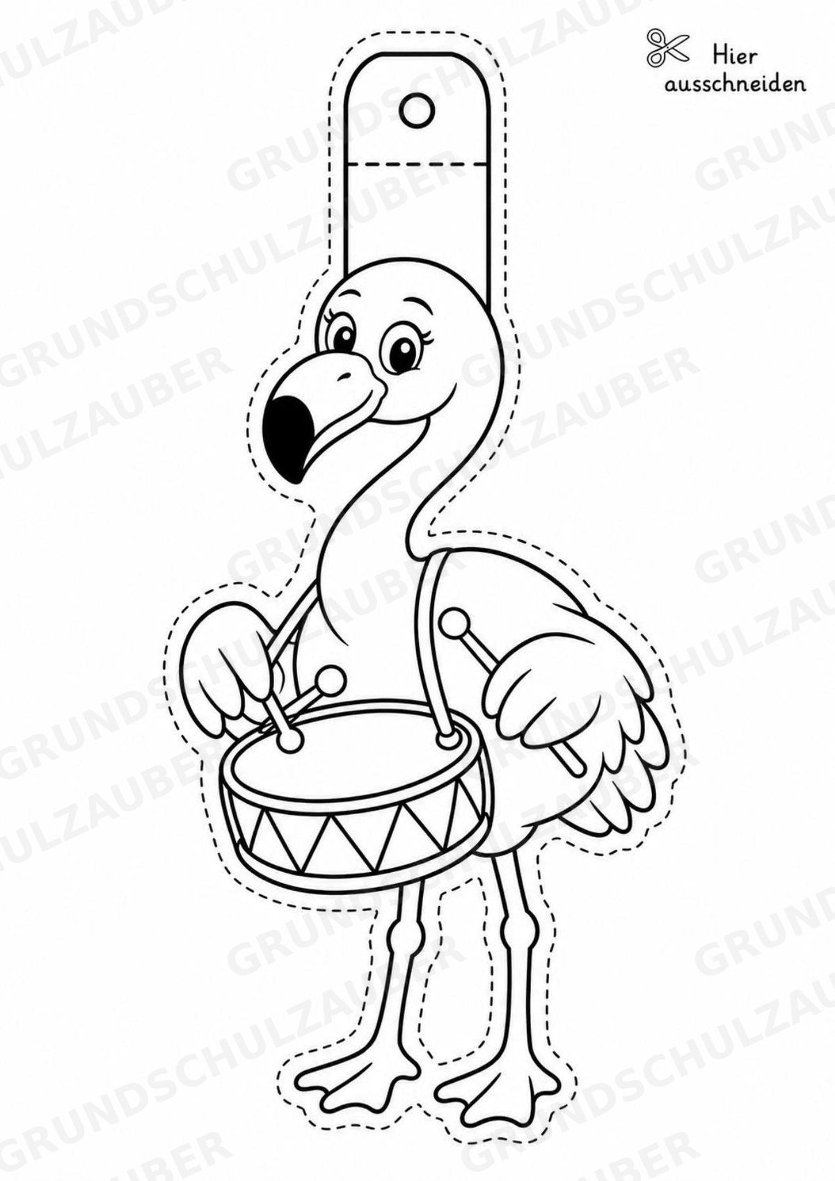 Flamingo – Fensterdeko – Basteln – Ausmalbild – Ausschneiden – 15 Vorlagen – Materialseite 6