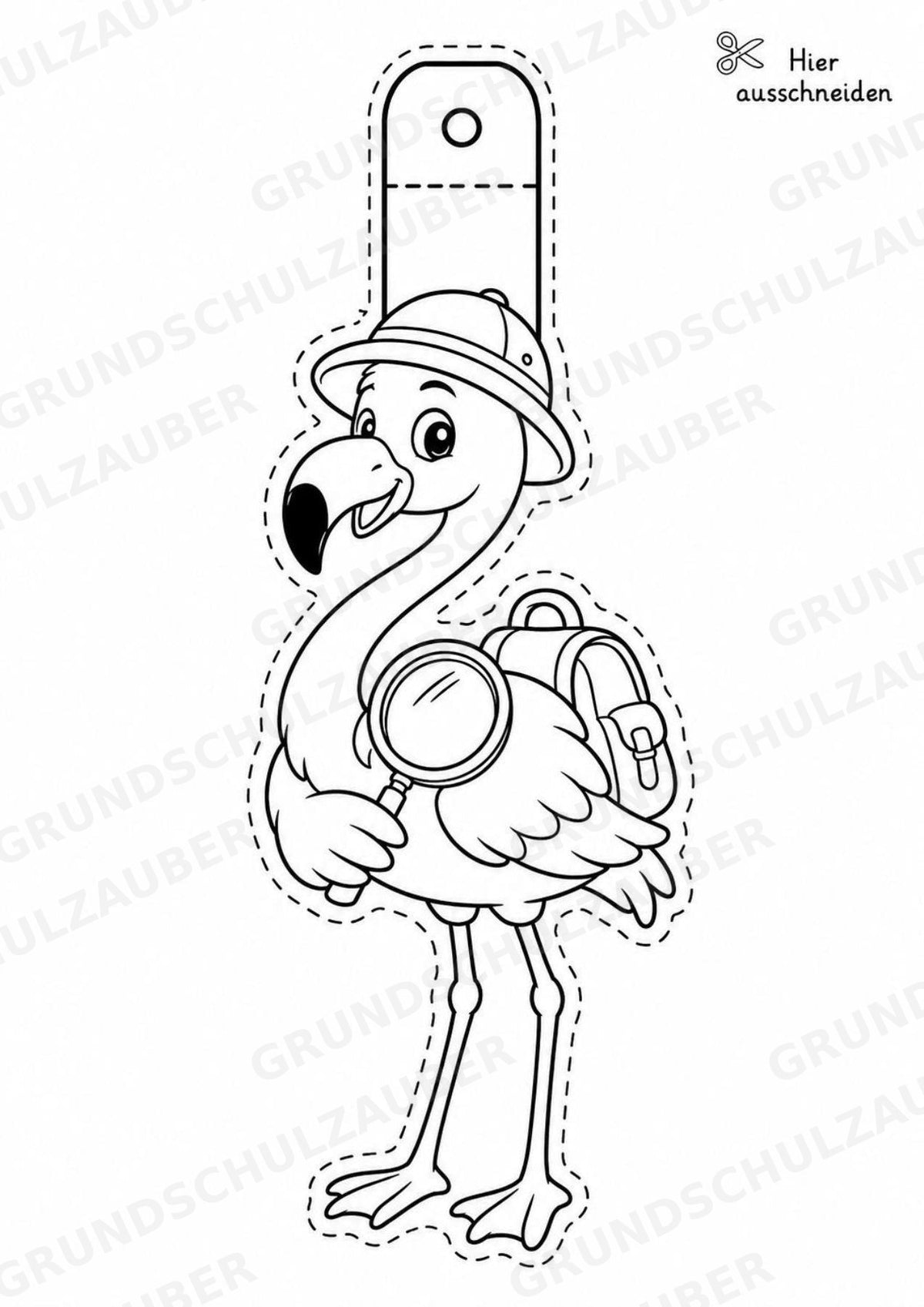 Flamingo – Fensterdeko – Basteln – Ausmalbild – Ausschneiden – 15 Vorlagen – Materialseite 7