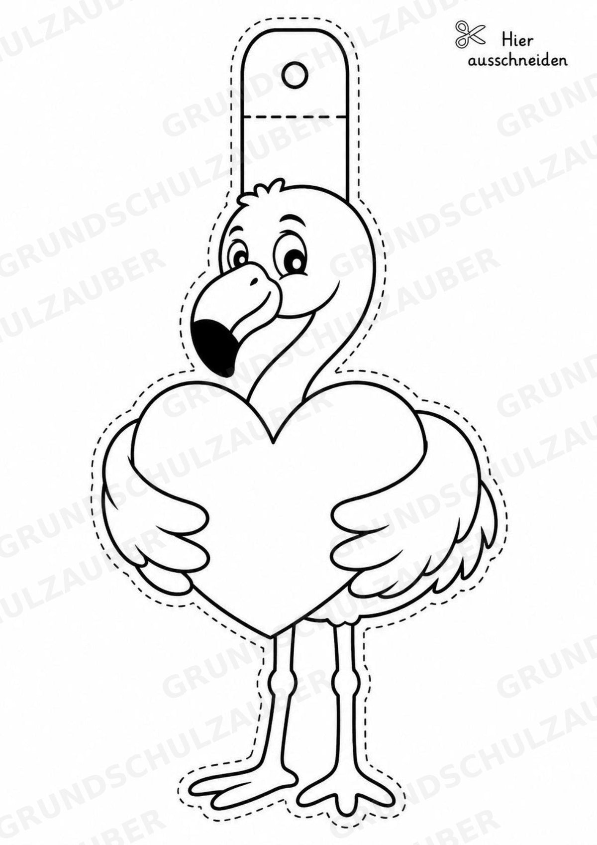 Flamingo – Fensterdeko – Basteln – Ausmalbild – Ausschneiden – 15 Vorlagen – Materialseite 12