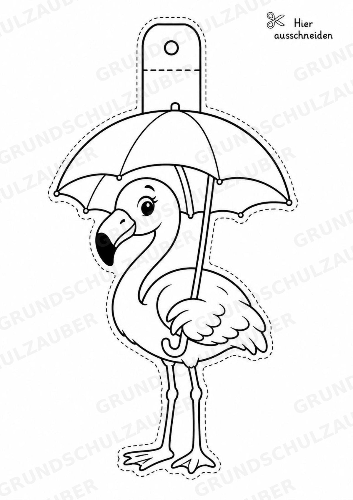 Flamingo – Fensterdeko – Basteln – Ausmalbild – Ausschneiden – 15 Vorlagen – Materialseite 14