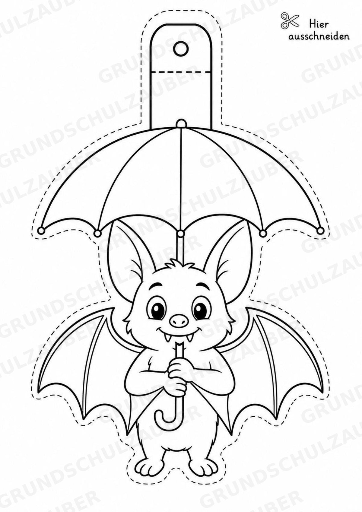 Fledermaus – Fensterdeko – Basteln – Ausmalbild – Ausschneiden – 15 Vorlagen – Materialseite 15