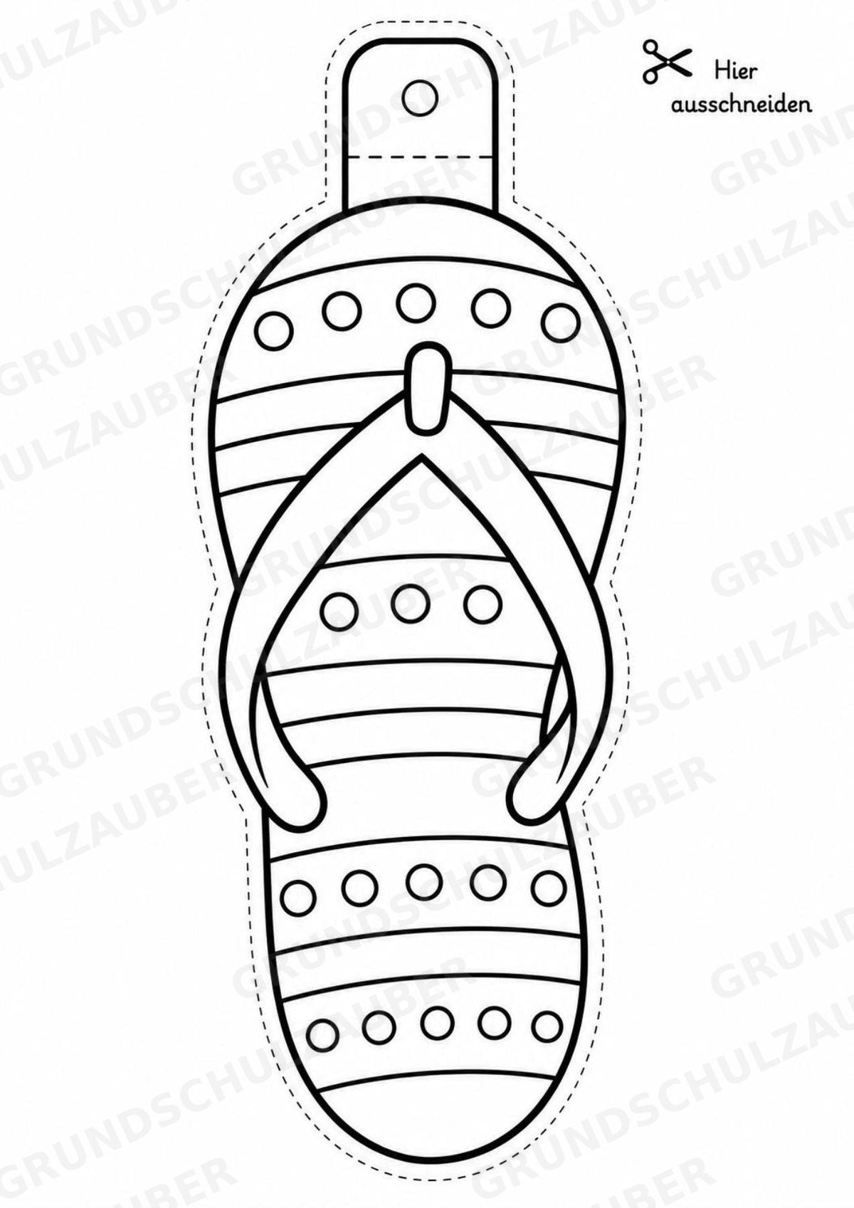 Flip Flops – Fensterdeko – Basteln – Ausmalbild – Ausschneiden – 15 Vorlagen – Materialseite 3