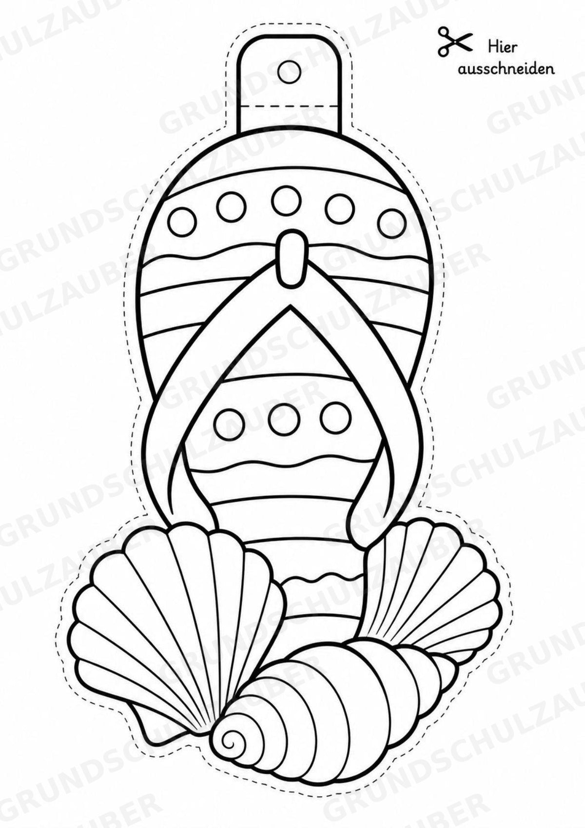 Flip Flops – Fensterdeko – Basteln – Ausmalbild – Ausschneiden – 15 Vorlagen – Materialseite 7