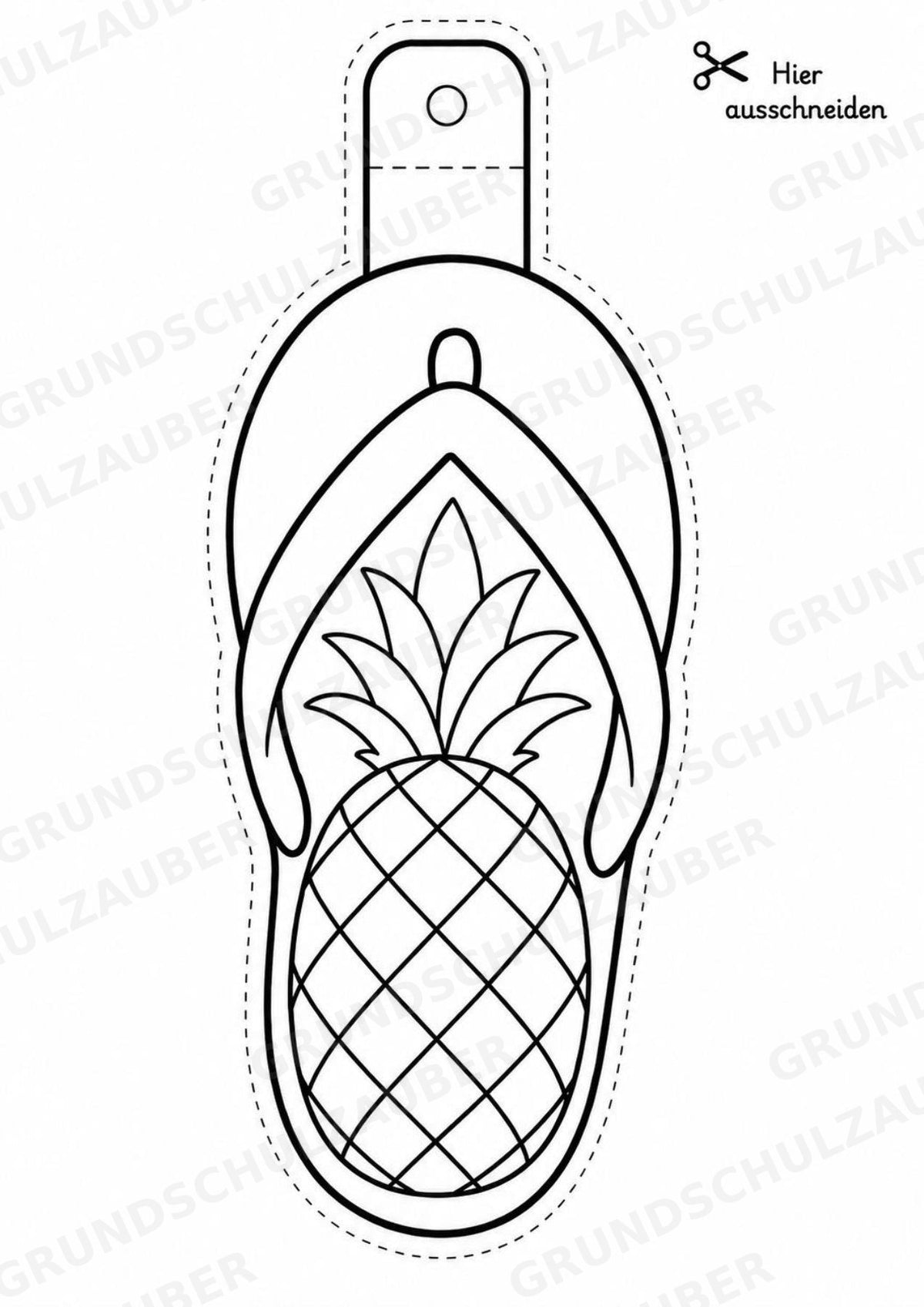 Flip Flops – Fensterdeko – Basteln – Ausmalbild – Ausschneiden – 15 Vorlagen – Materialseite 12