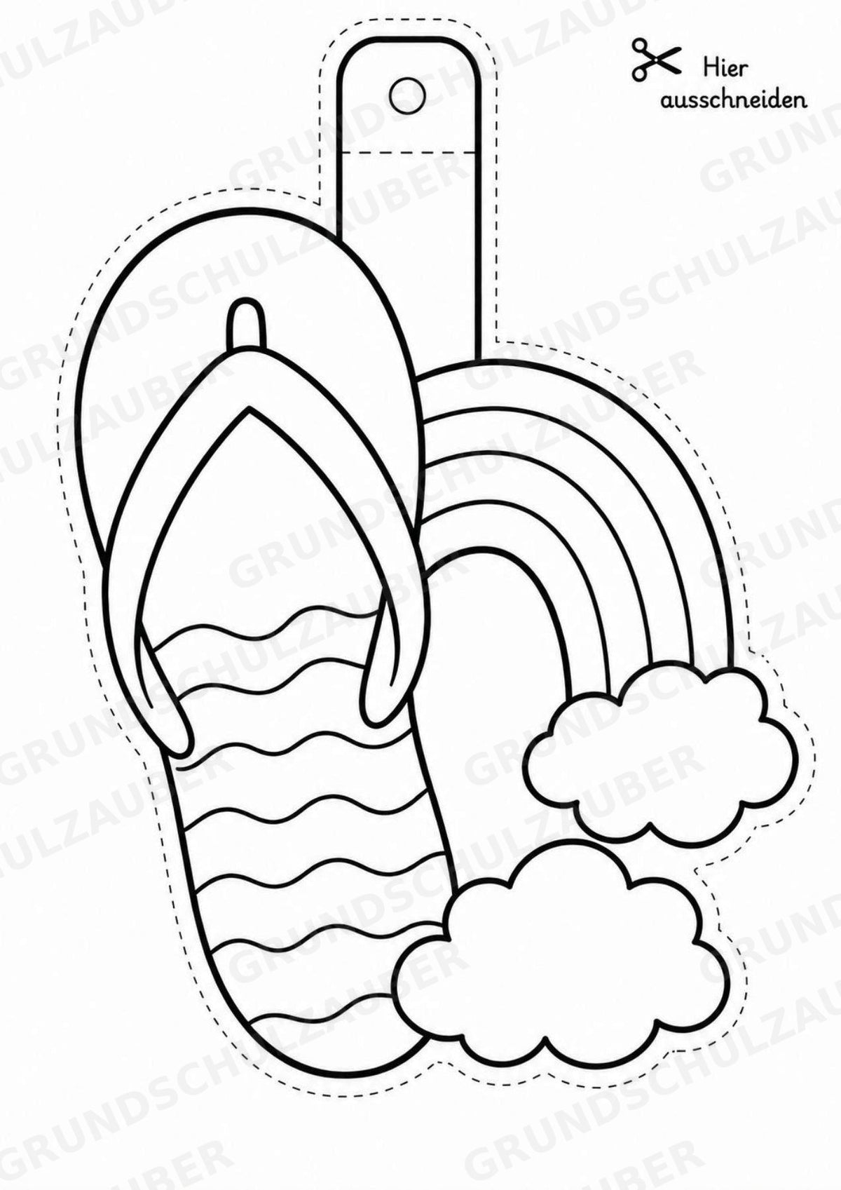 Flip Flops – Fensterdeko – Basteln – Ausmalbild – Ausschneiden – 15 Vorlagen – Materialseite 13