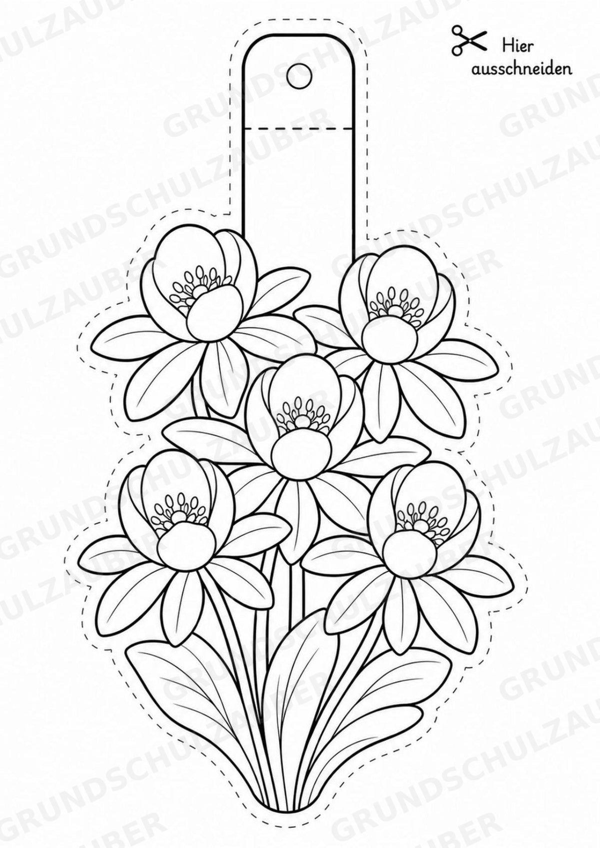 Frühblüher – Fensterdeko – Basteln – Ausmalbild – Ausschneiden – 15 Vorlagen – Materialseite 8