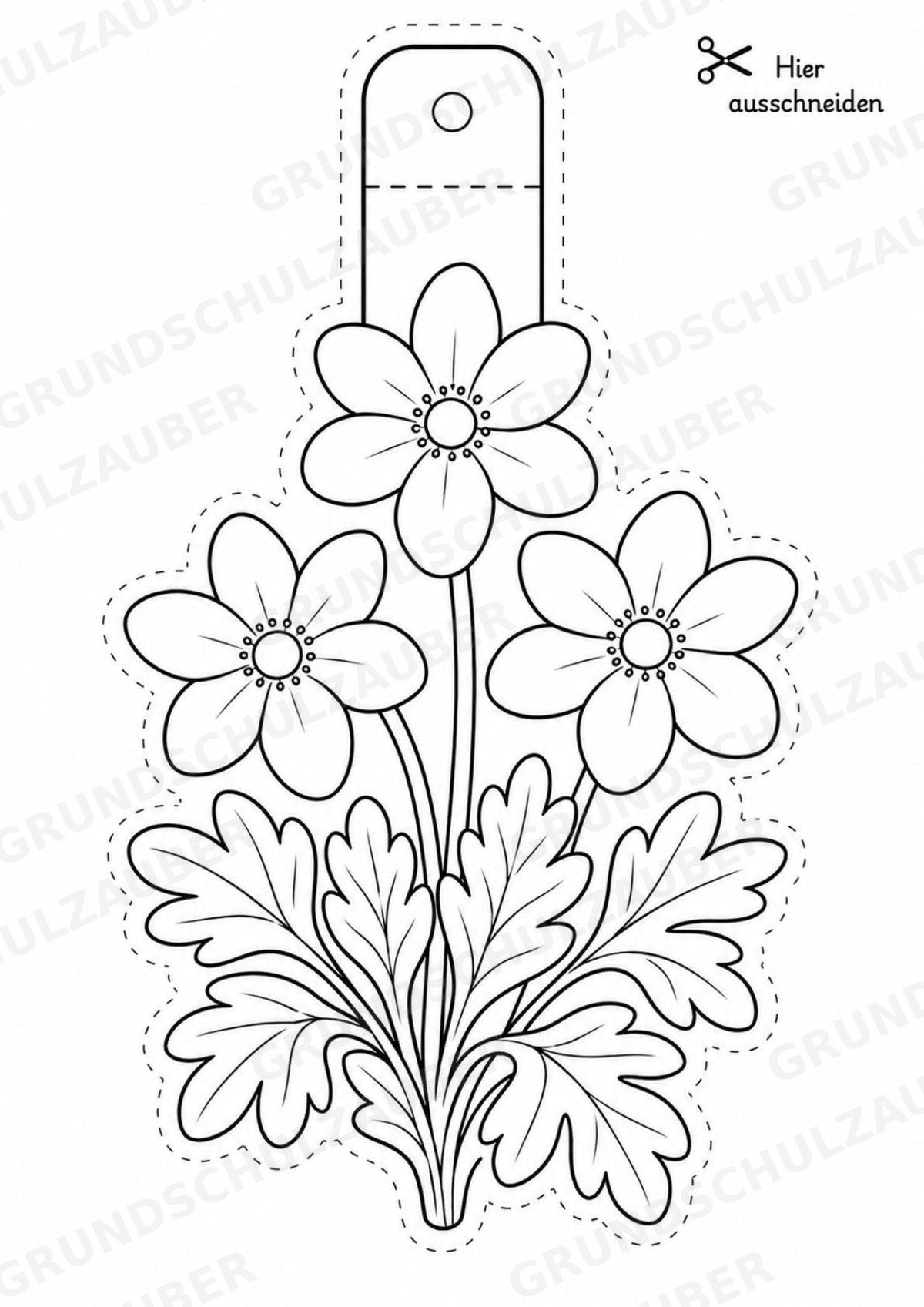 Frühblüher – Fensterdeko – Basteln – Ausmalbild – Ausschneiden – 15 Vorlagen – Materialseite 11