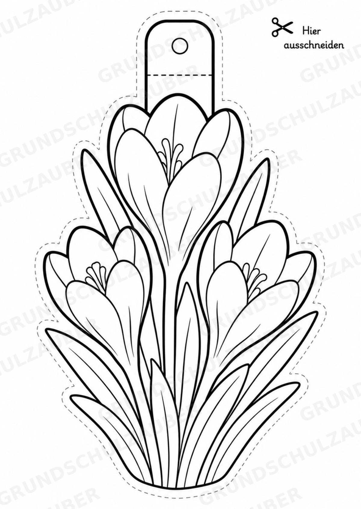 Frühling – Fensterdeko – Basteln – Ausmalbild – Ausschneiden – 15 Vorlagen – Materialseite 4