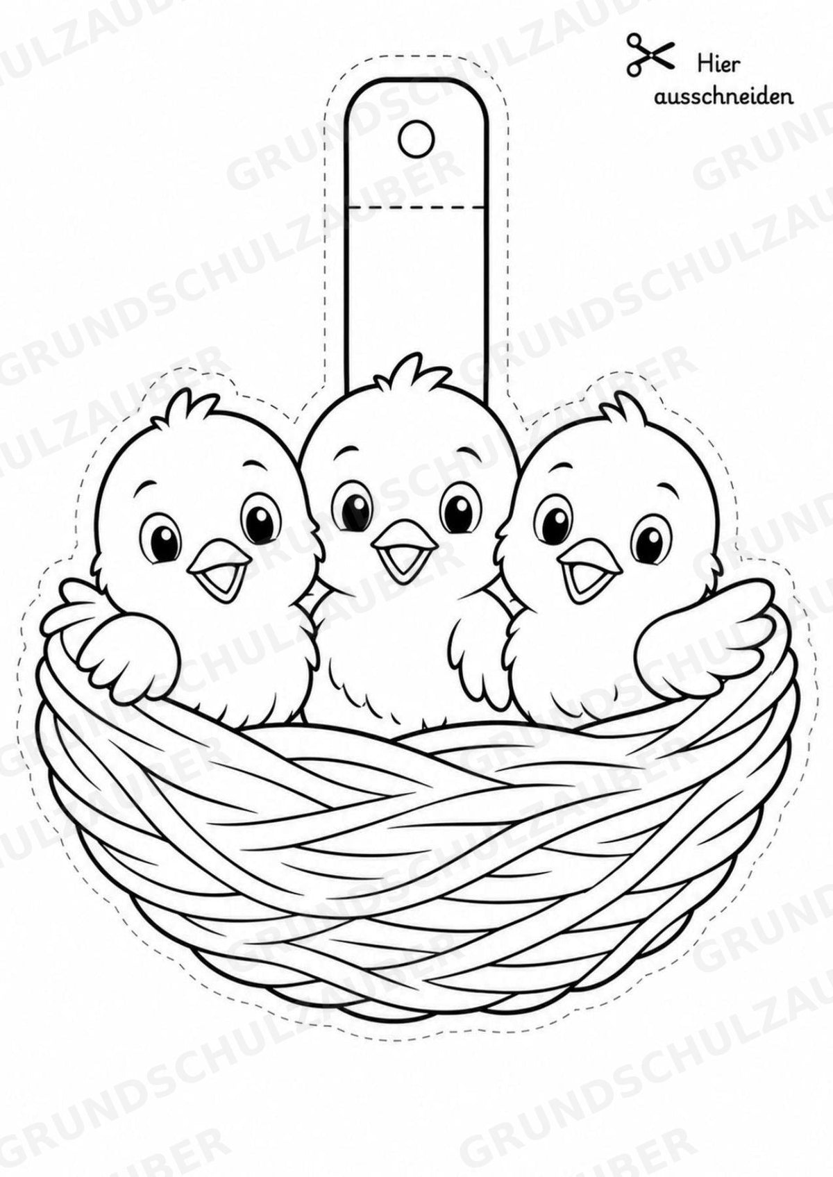Frühling – Fensterdeko – Basteln – Ausmalbild – Ausschneiden – 15 Vorlagen – Materialseite 10