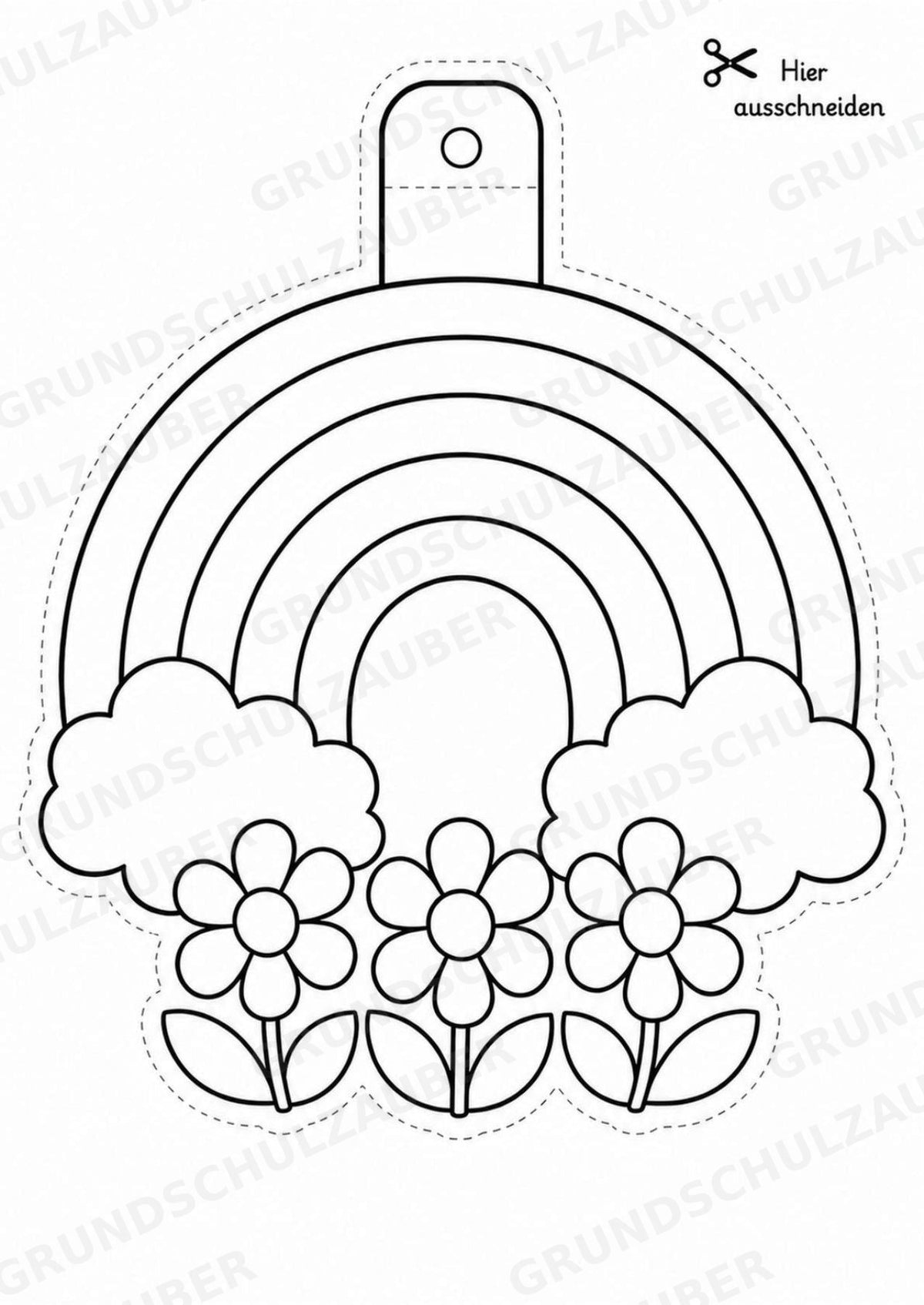 Frühling – Fensterdeko – Basteln – Ausmalbild – Ausschneiden – 15 Vorlagen – Materialseite 13