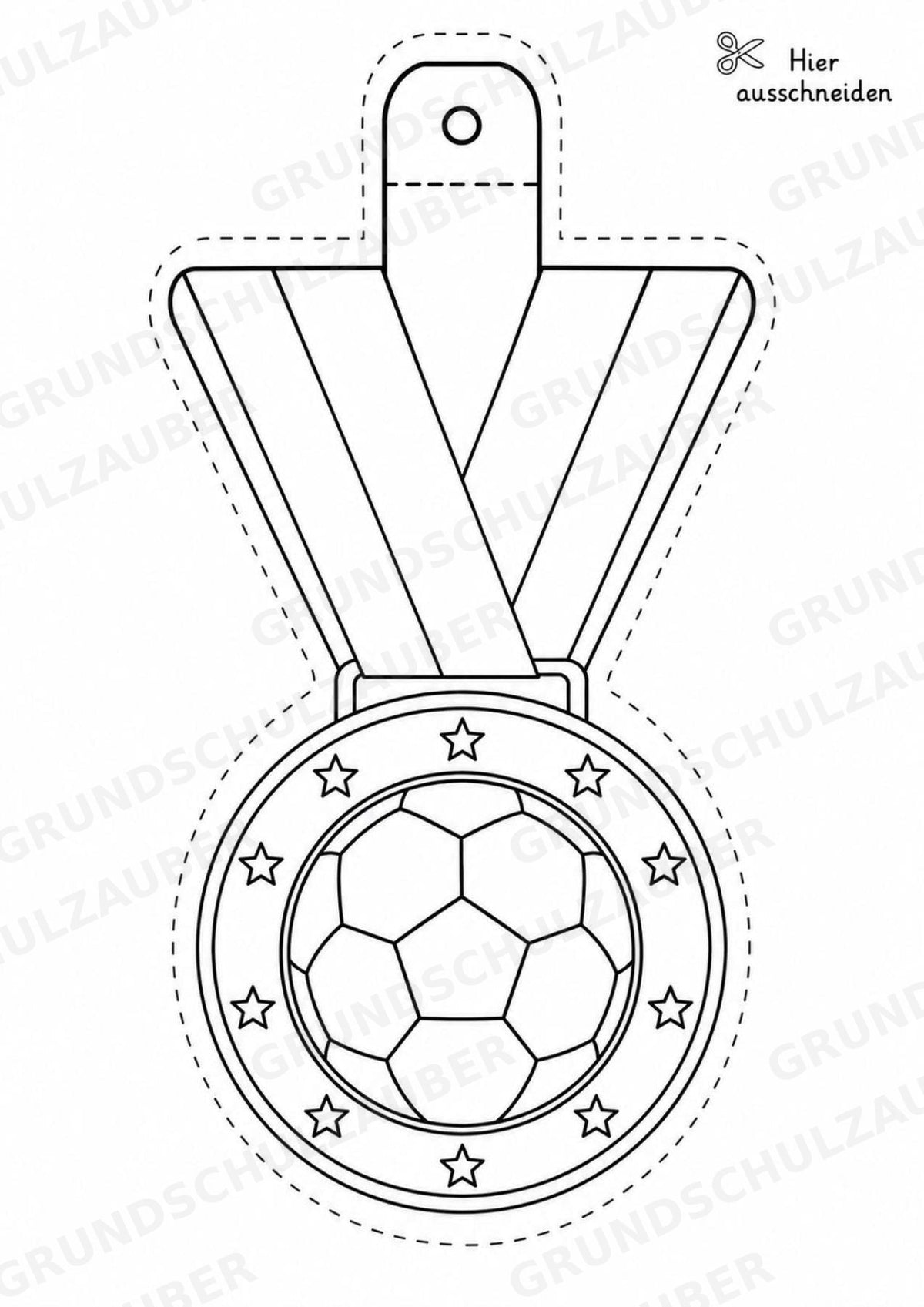 Fußball – Fensterdeko – Basteln – Ausmalbild – Ausschneiden – 15 Vorlagen – Materialseite 11